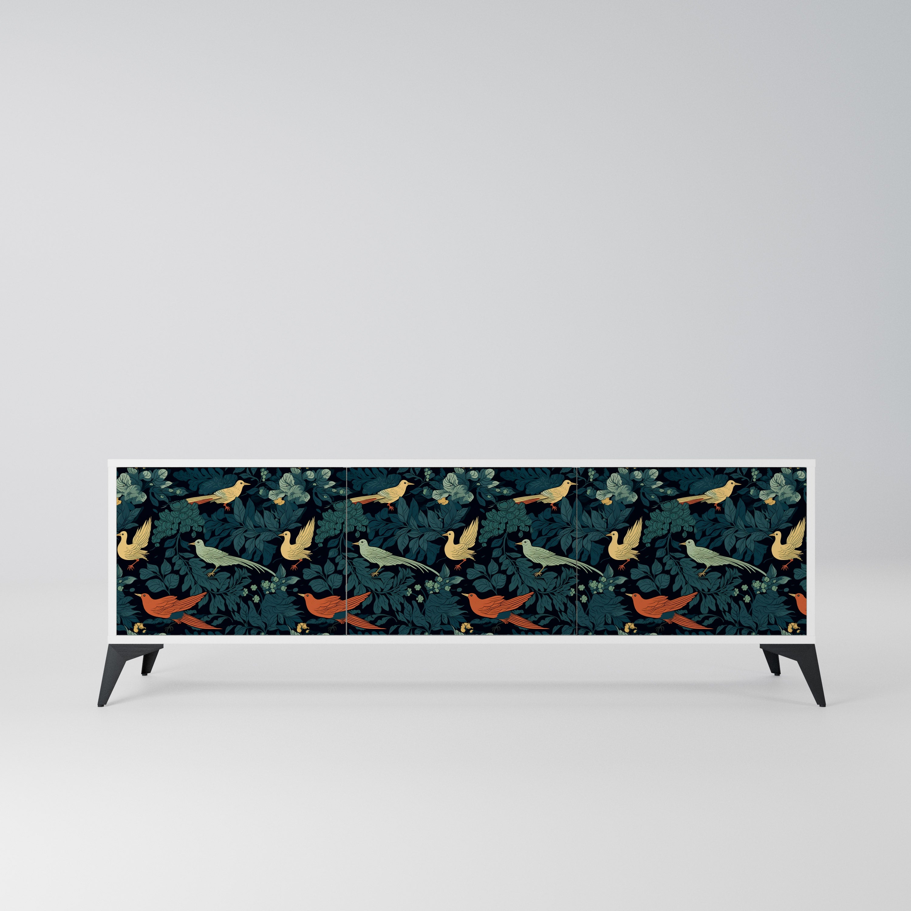 FOWL ORNAMENT Szafka RTV 3-drzwiowa korpus Biały