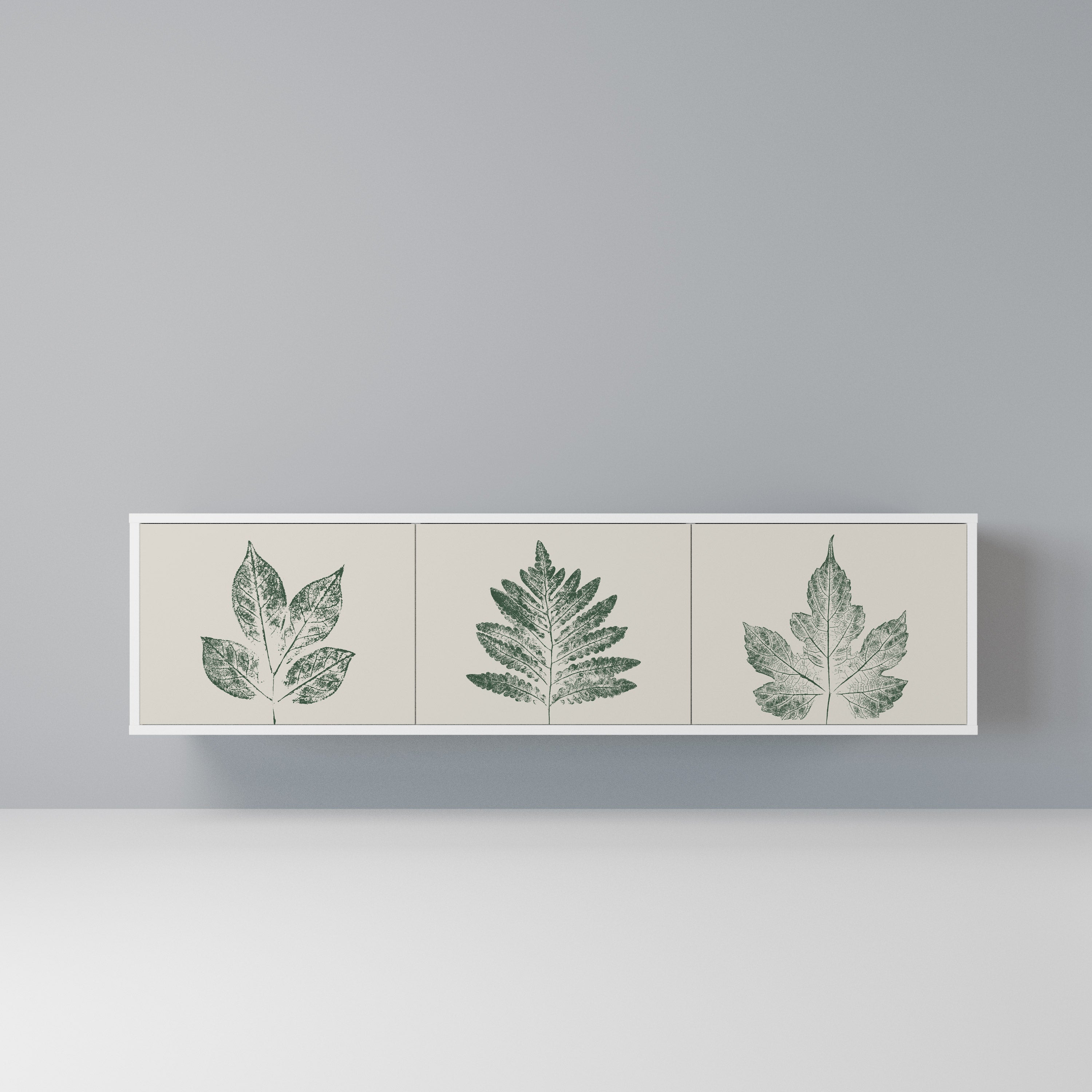 GREEN LEAFY STAMPS Szafka RTV 3-drzwiowa korpus Biały