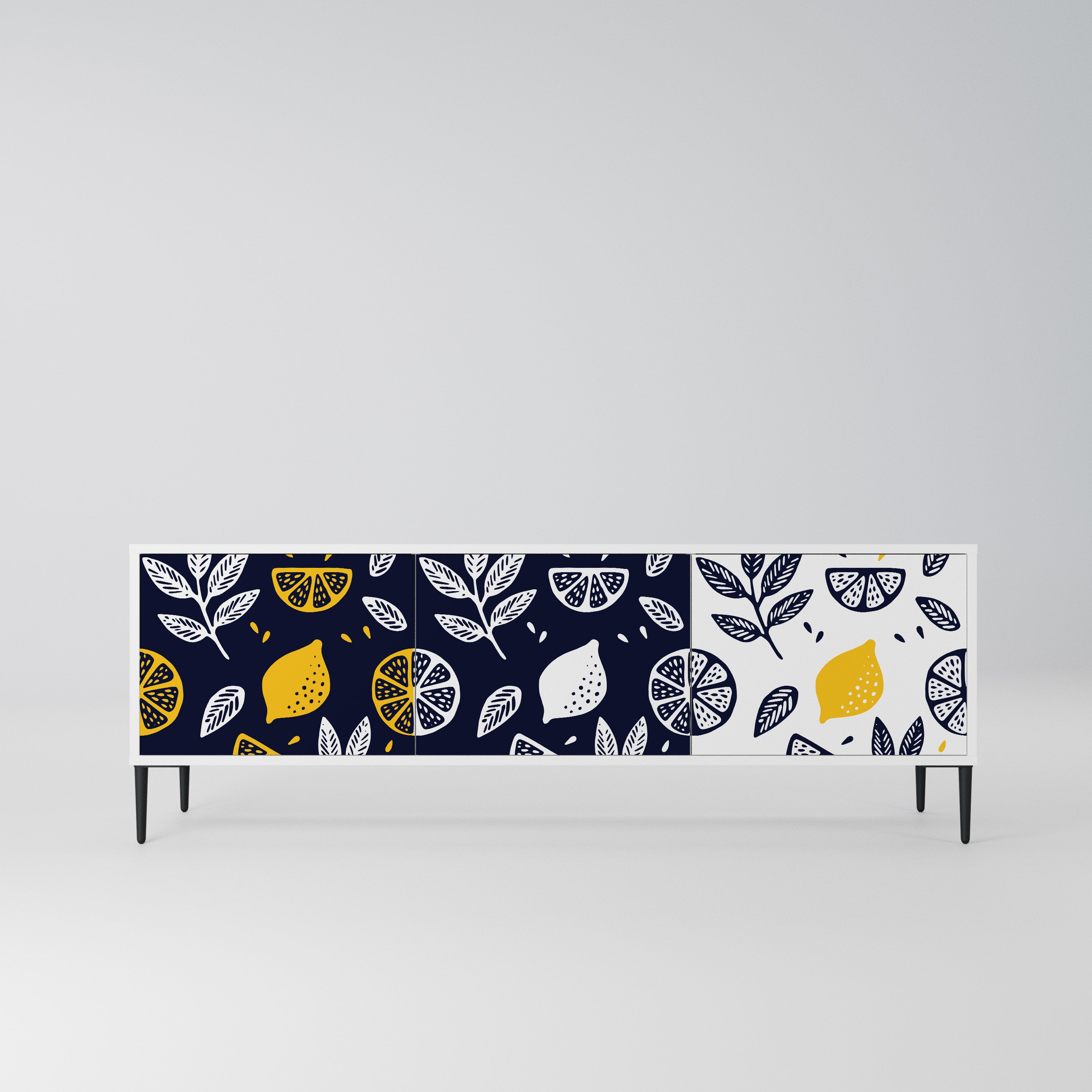 CITRUS BLACK AND WHITE Szafka RTV 3-drzwiowa korpus Biały