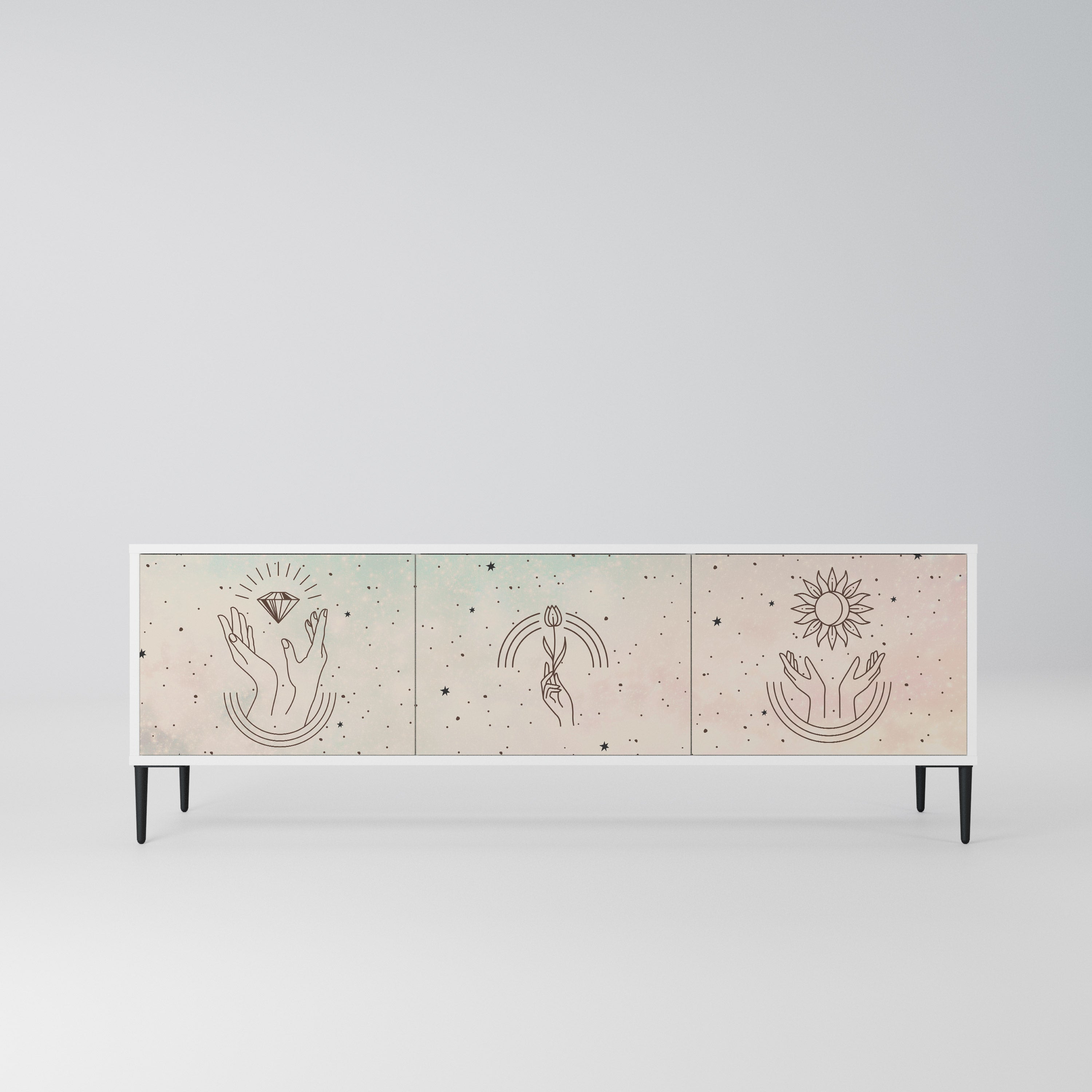 DELICATE BEAUTY Szafka RTV 3-drzwiowa korpus Biały