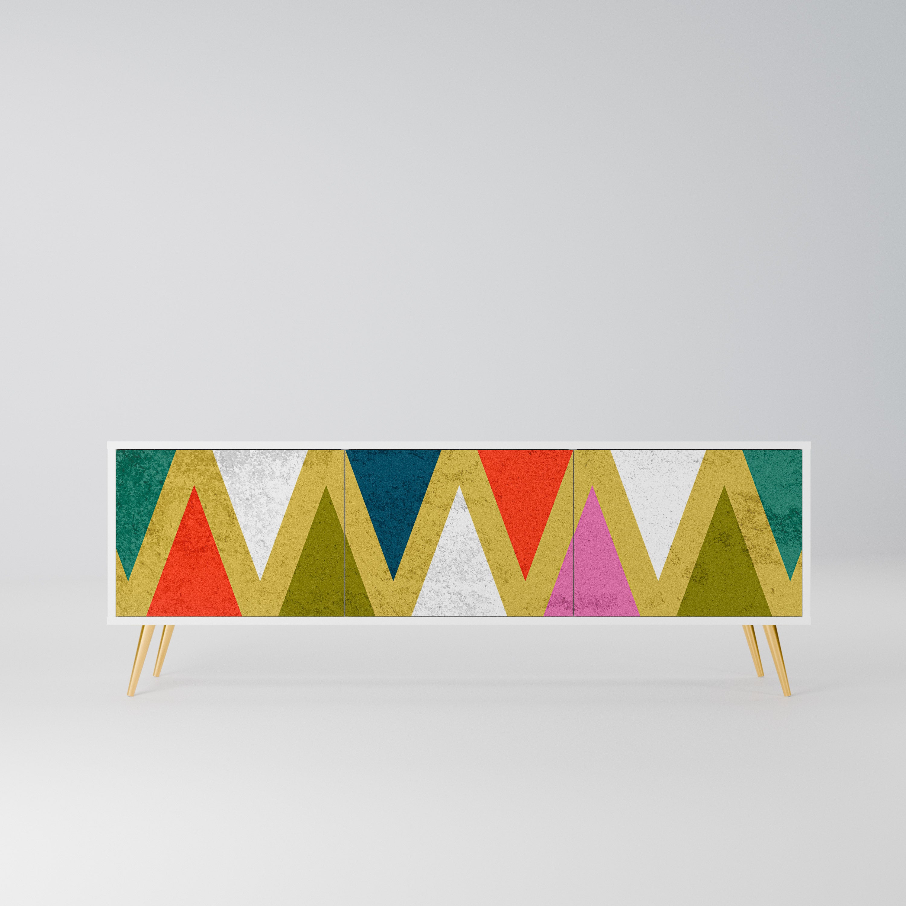 COLORFUL TRIANGLES Szafka RTV 3-drzwiowa korpus Biały