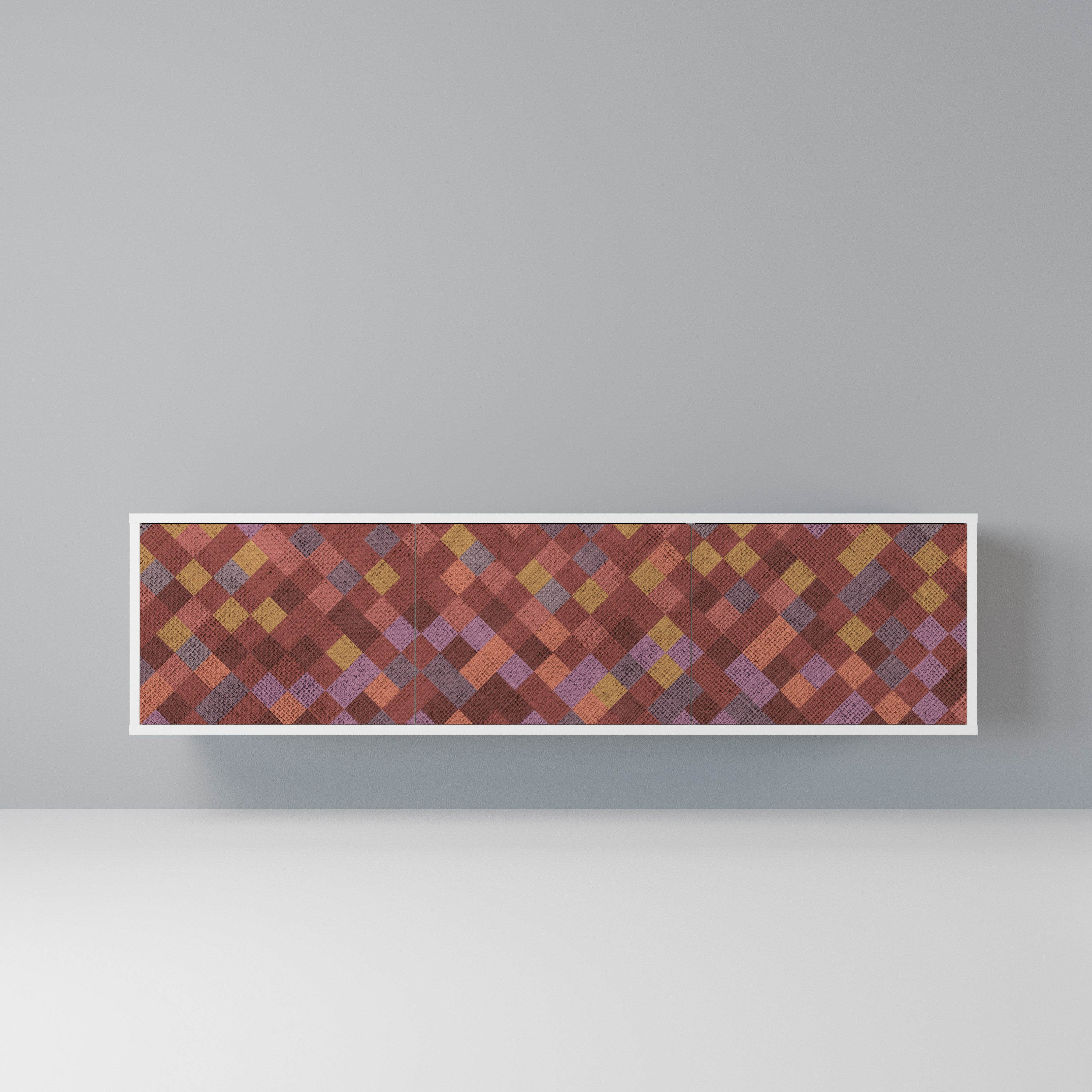 PAINTED SQUARES Szafka RTV 3-drzwiowa korpus Biały