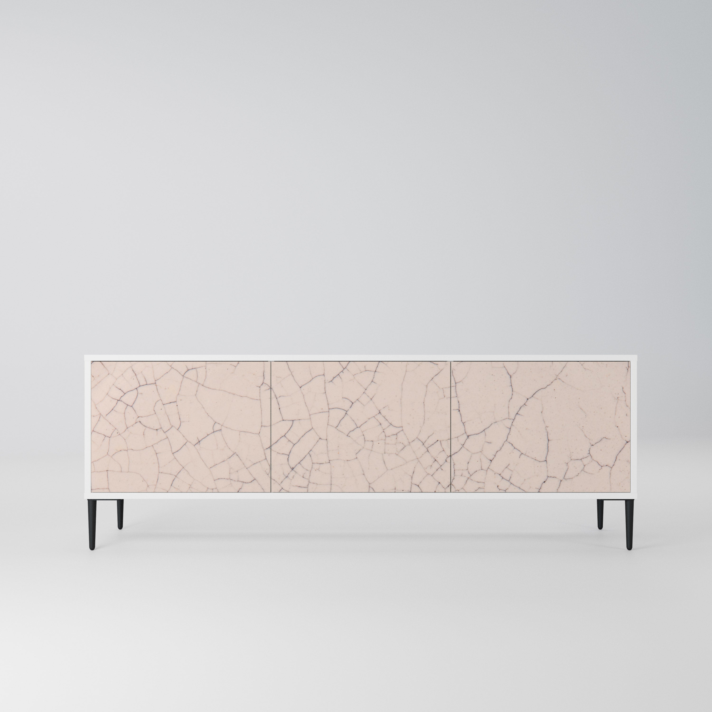CERAMIC TEXTURE Szafka RTV 3-drzwiowa korpus Biały