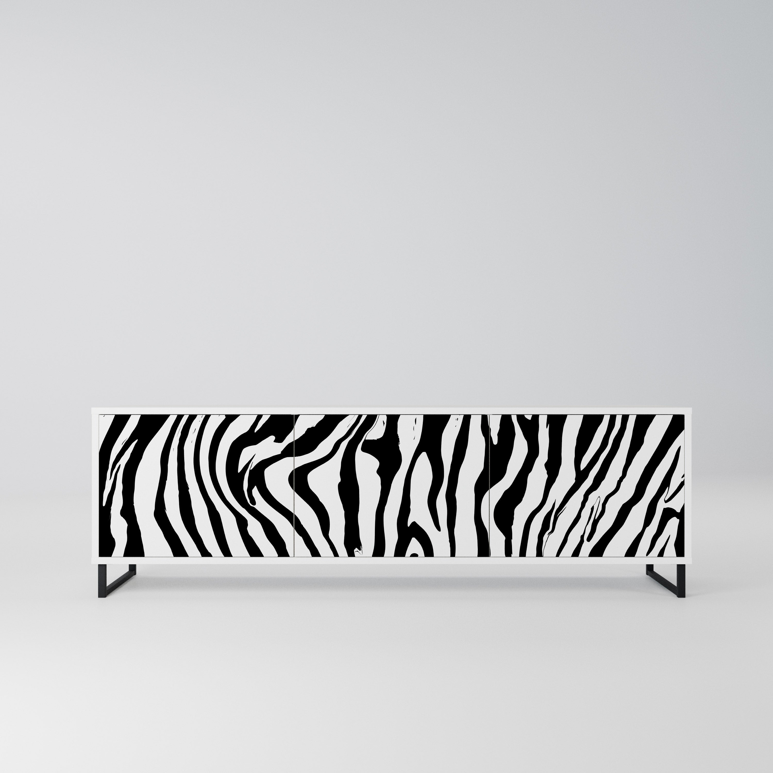 SPLENDID ZEBRA Szafka RTV 3-drzwiowa korpus Biały