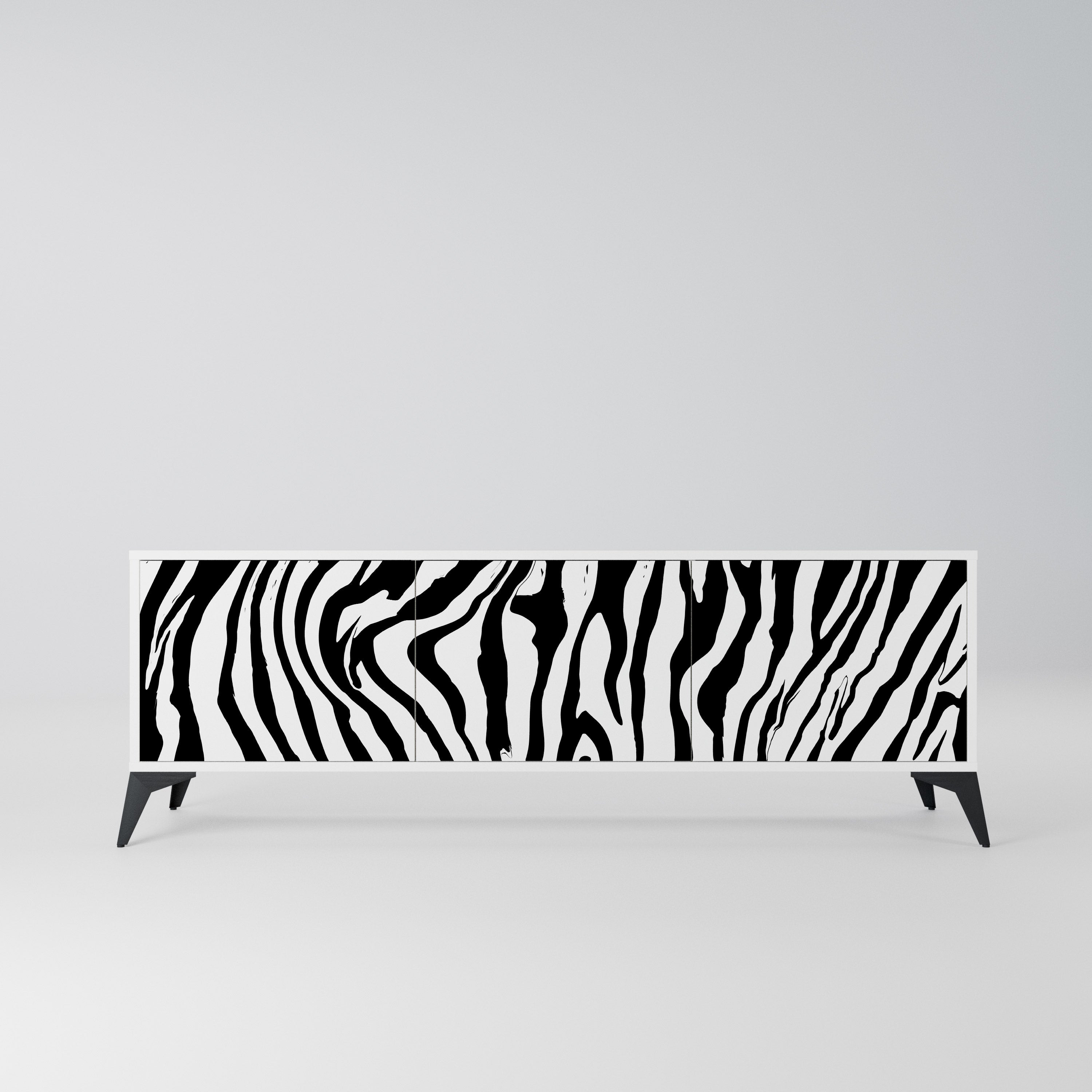 SPLENDID ZEBRA Szafka RTV 3-drzwiowa korpus Biały