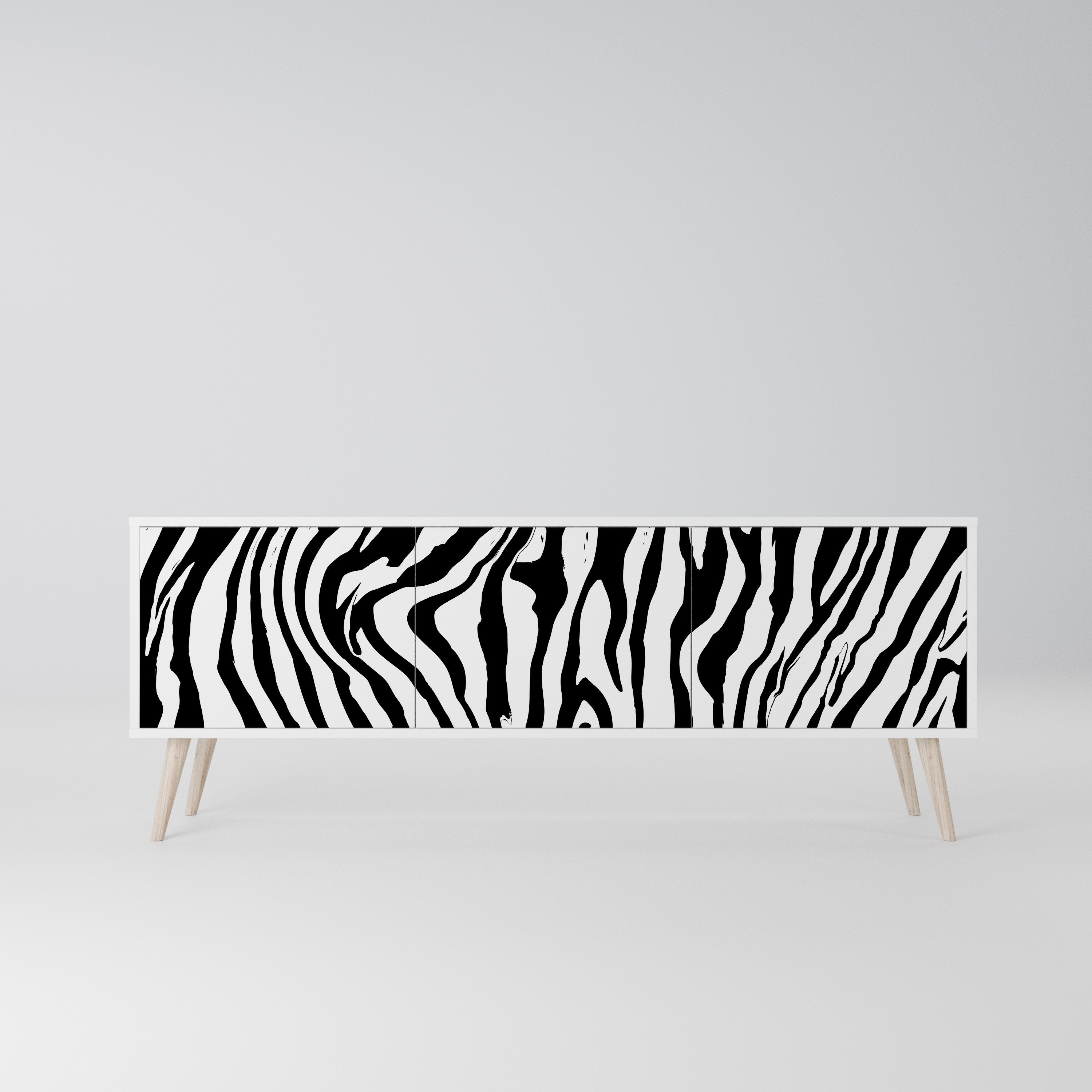 SPLENDID ZEBRA Szafka RTV 3-drzwiowa korpus Biały