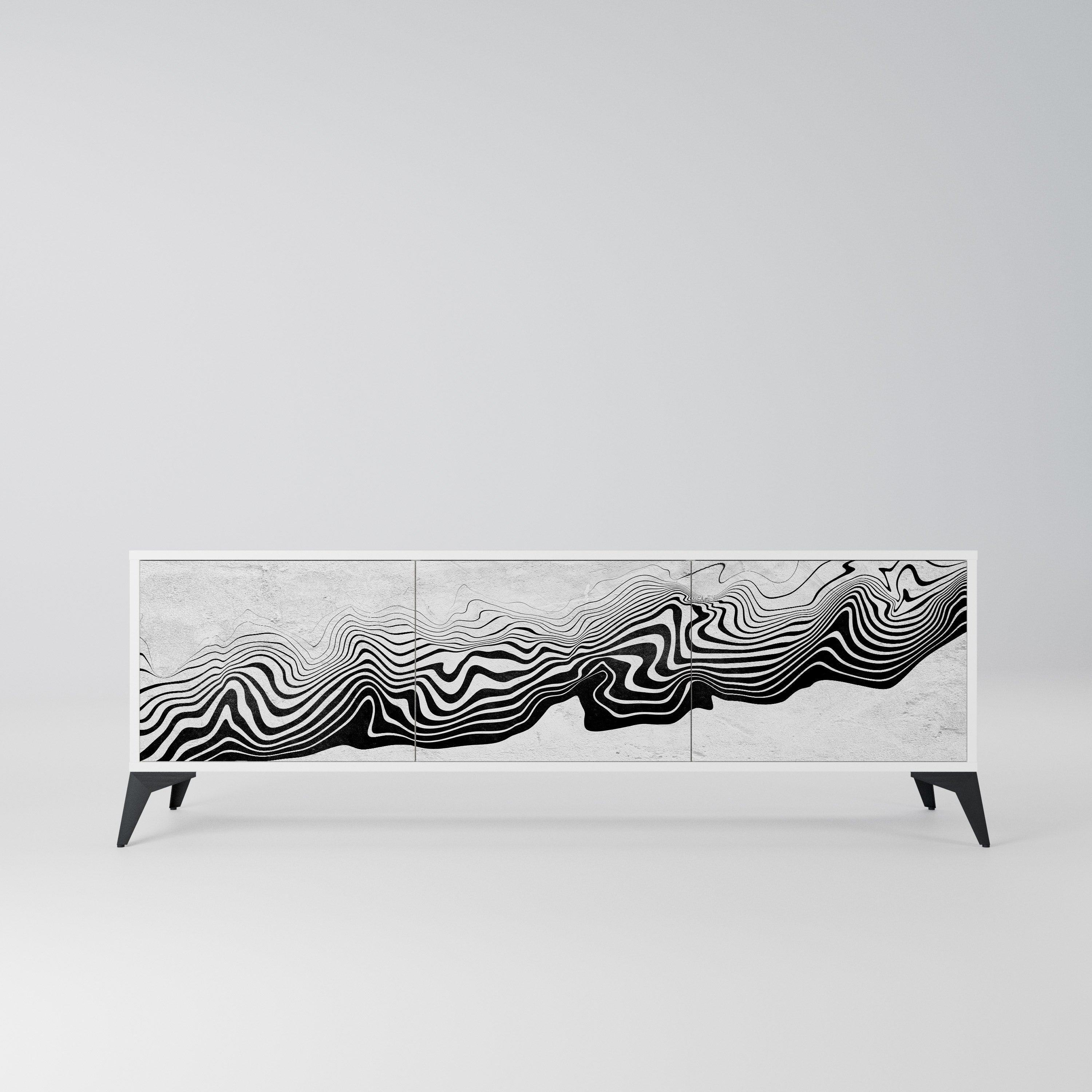 MONOCHROME MIRAGE Szafka RTV 3-drzwiowa korpus Biały