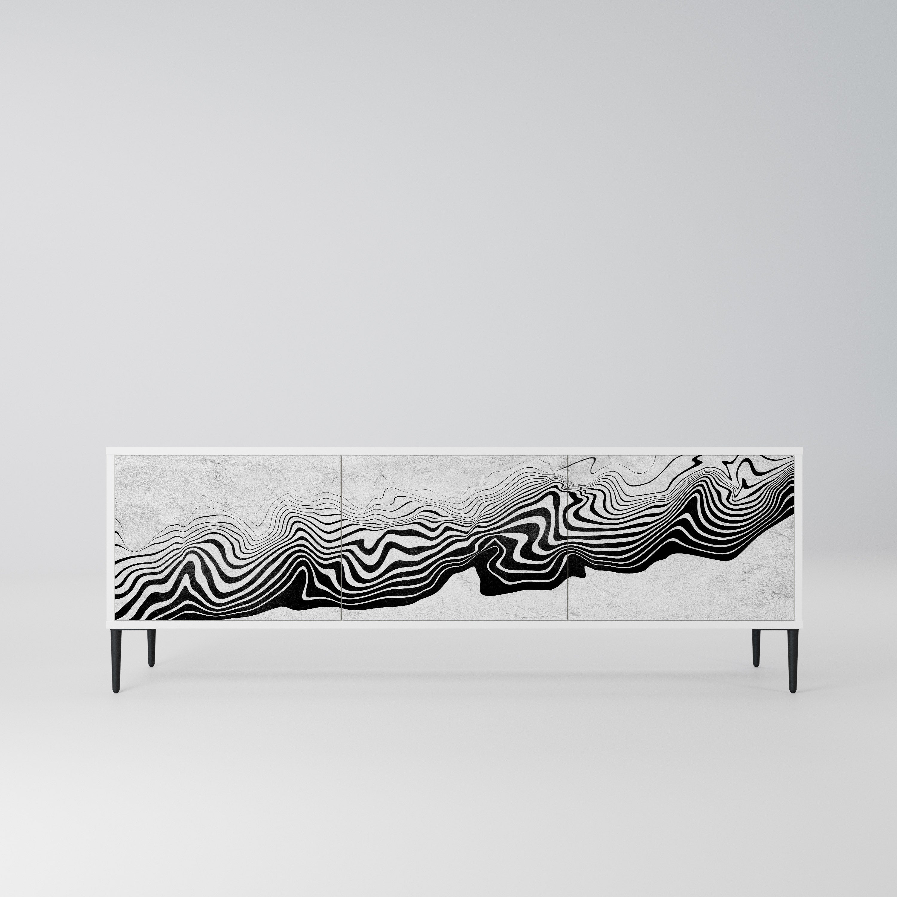 MONOCHROME MIRAGE Szafka RTV 3-drzwiowa korpus Biały