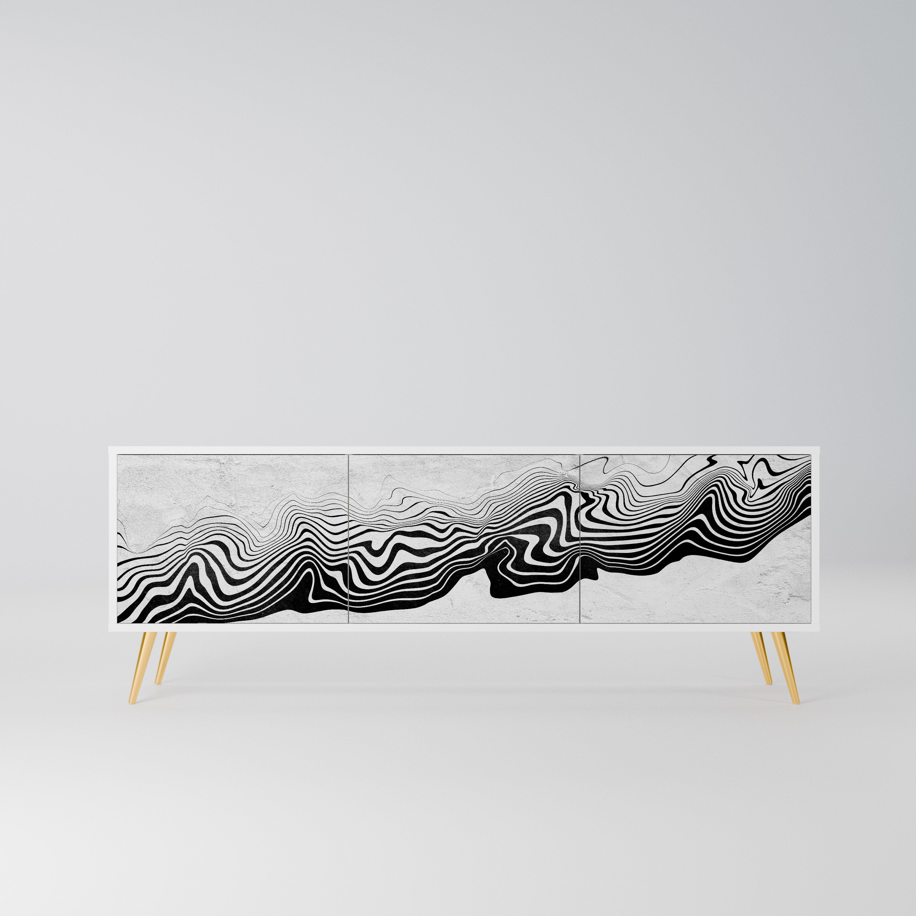 MONOCHROME MIRAGE Szafka RTV 3-drzwiowa korpus Biały