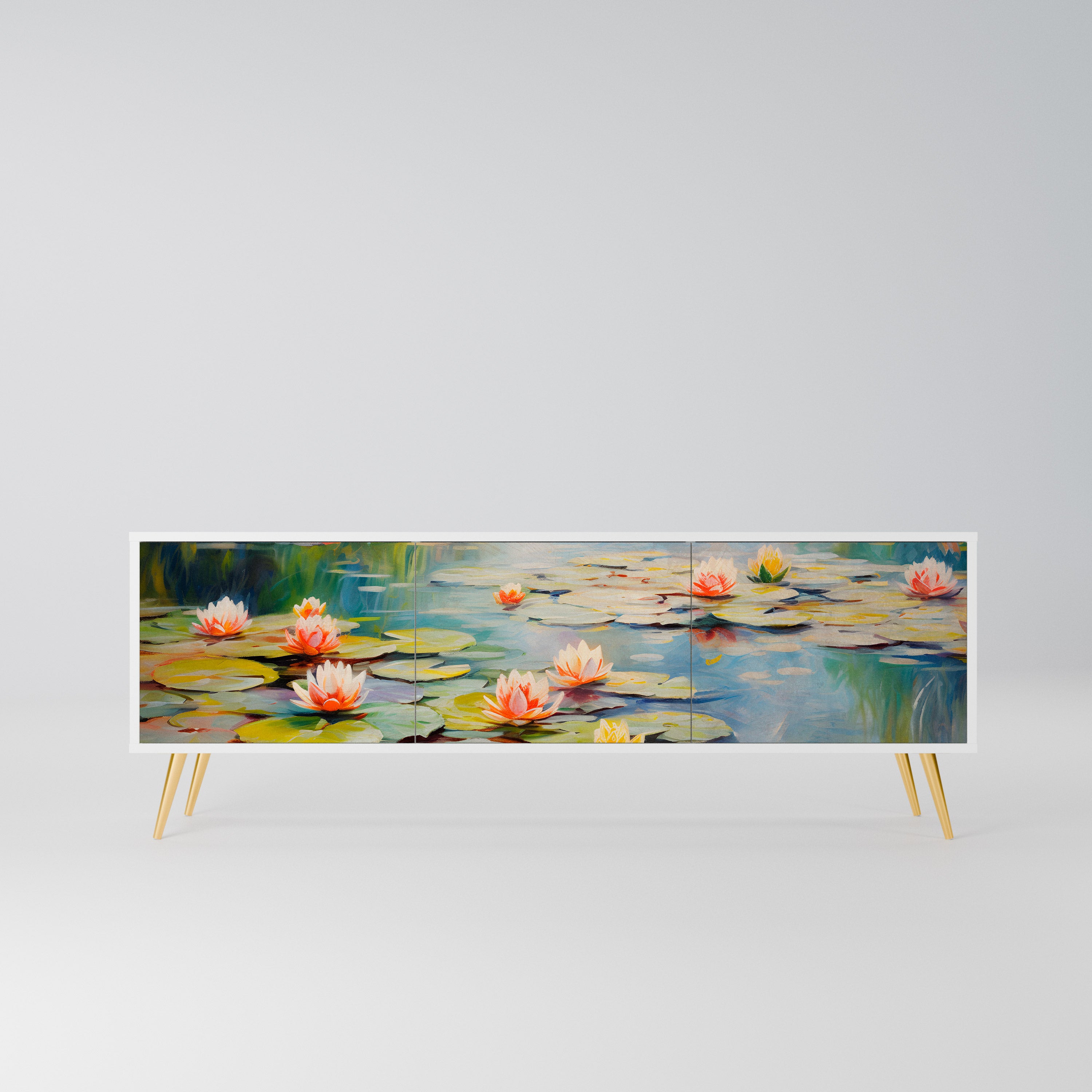 BLOOMING WATERS Szafka RTV 3-drzwiowa korpus Biały