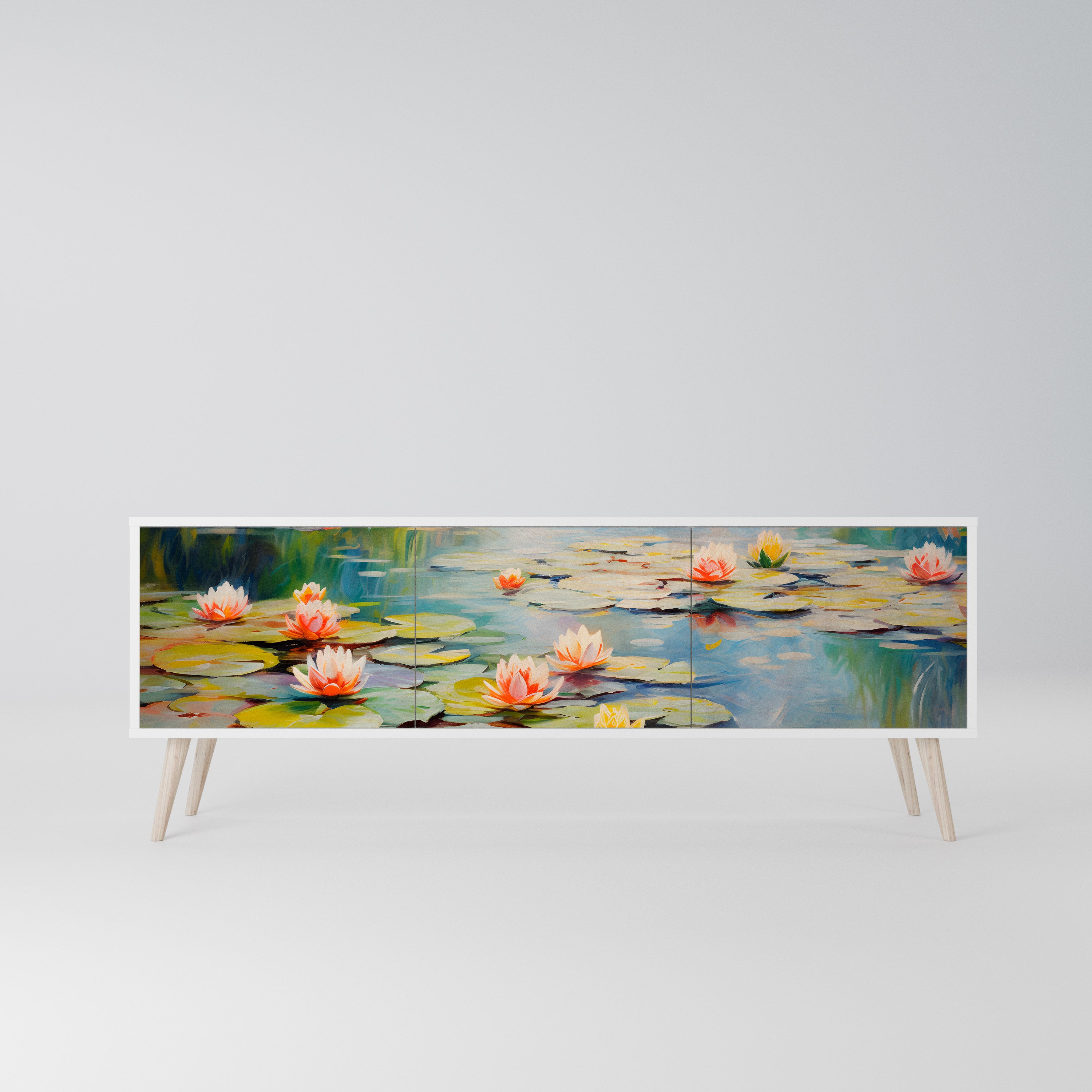 BLOOMING WATERS Szafka RTV 3-drzwiowa korpus Biały