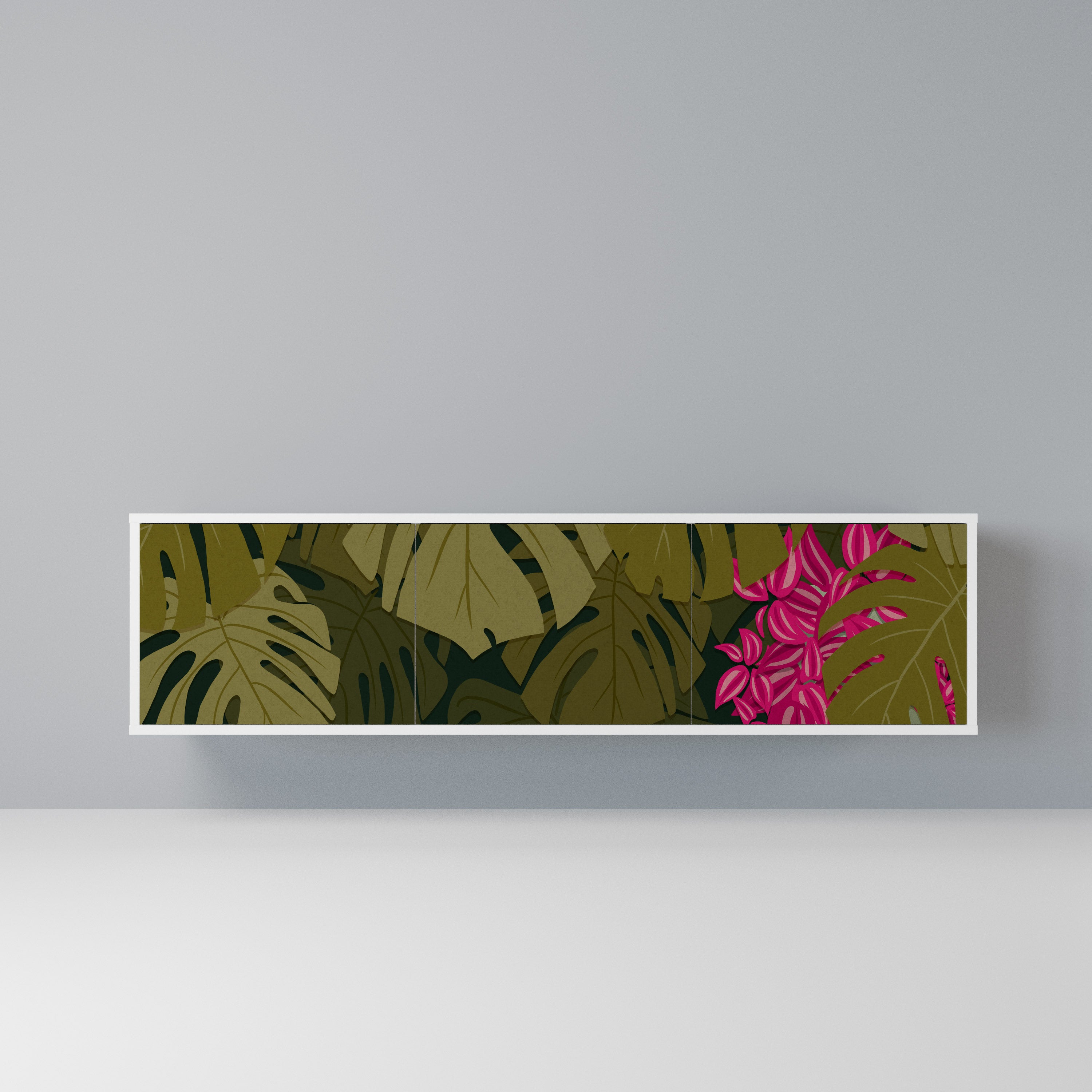 TROPICAL BEAUTY Szafka RTV 3-drzwiowa korpus Biały