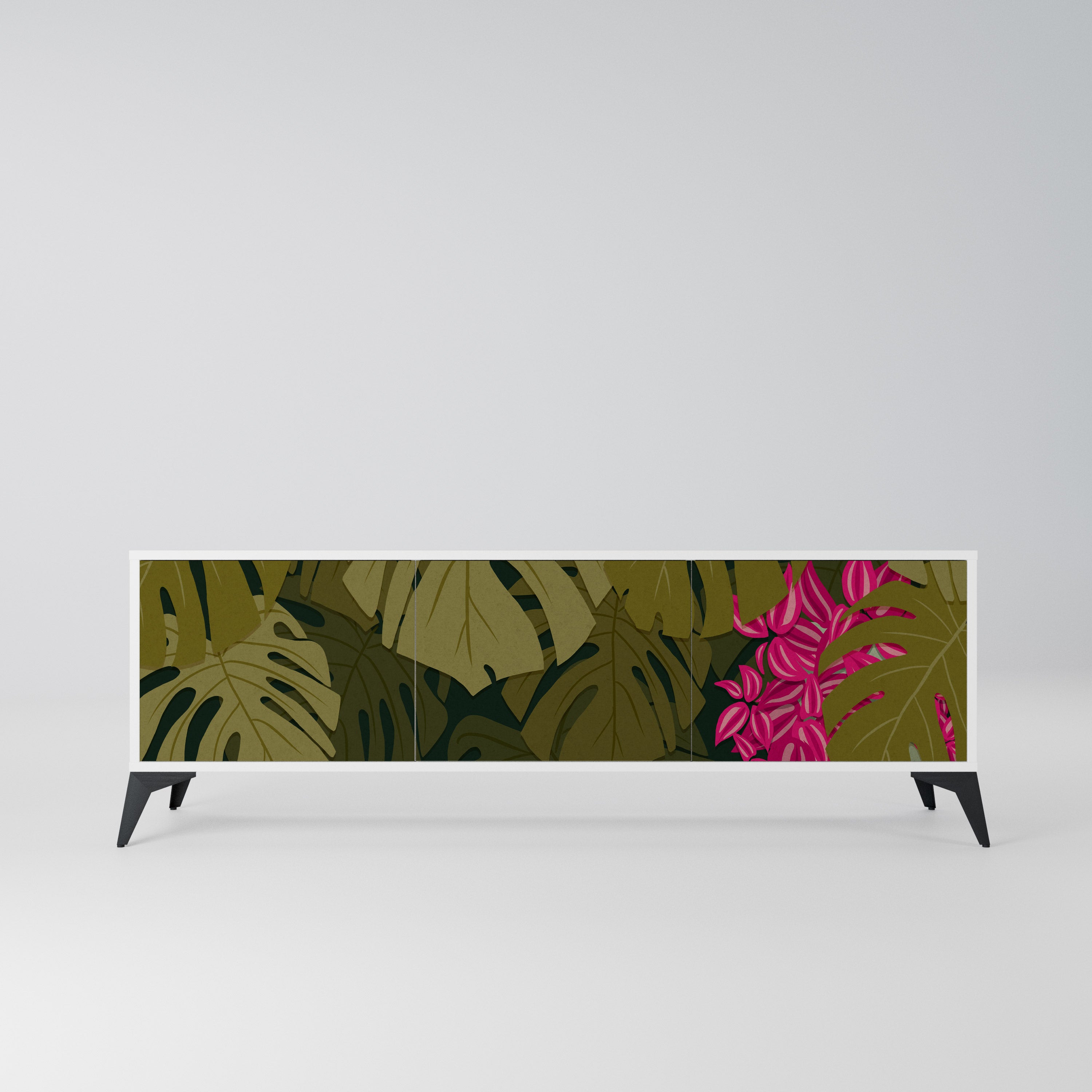 TROPICAL BEAUTY Szafka RTV 3-drzwiowa korpus Biały