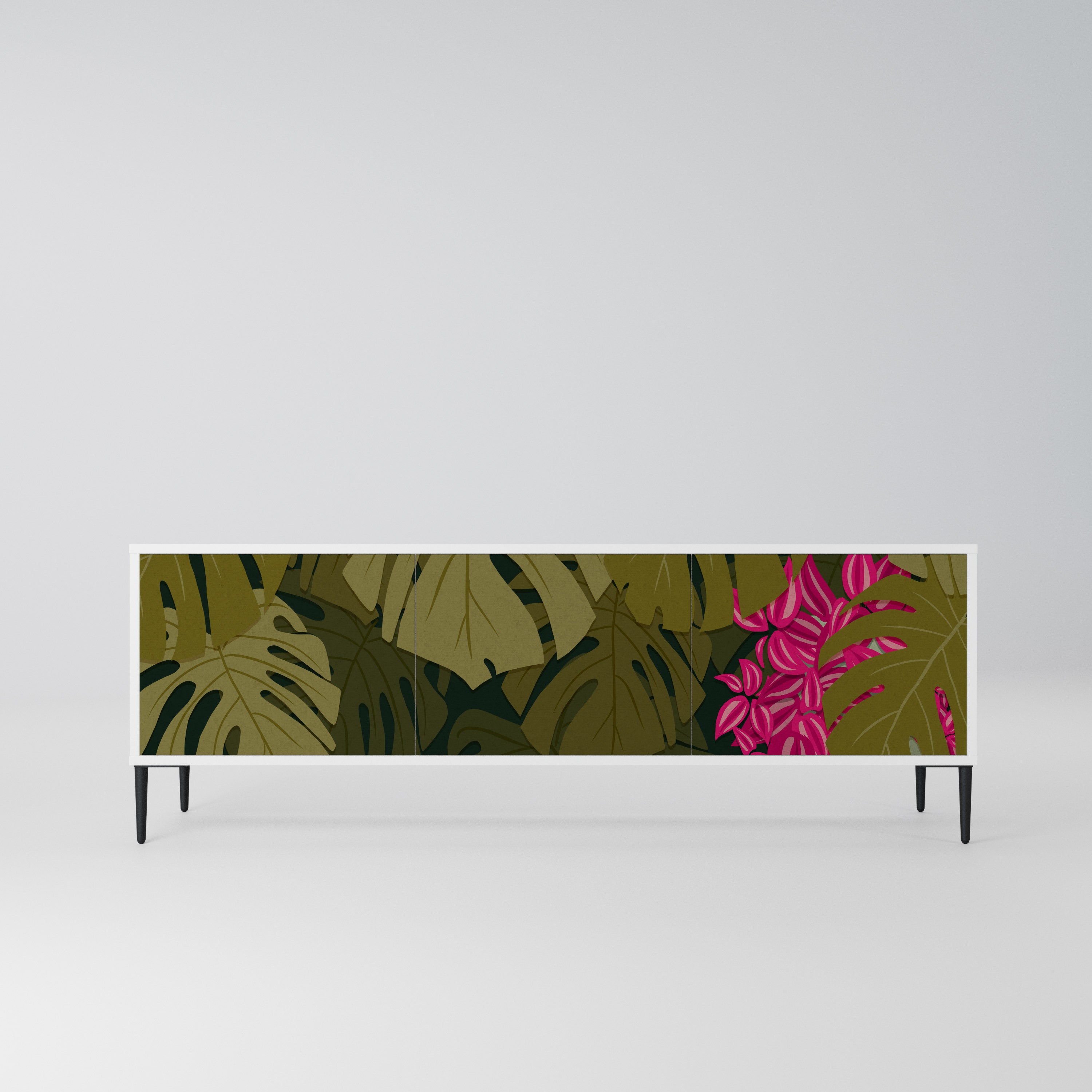 TROPICAL BEAUTY Szafka RTV 3-drzwiowa korpus Biały