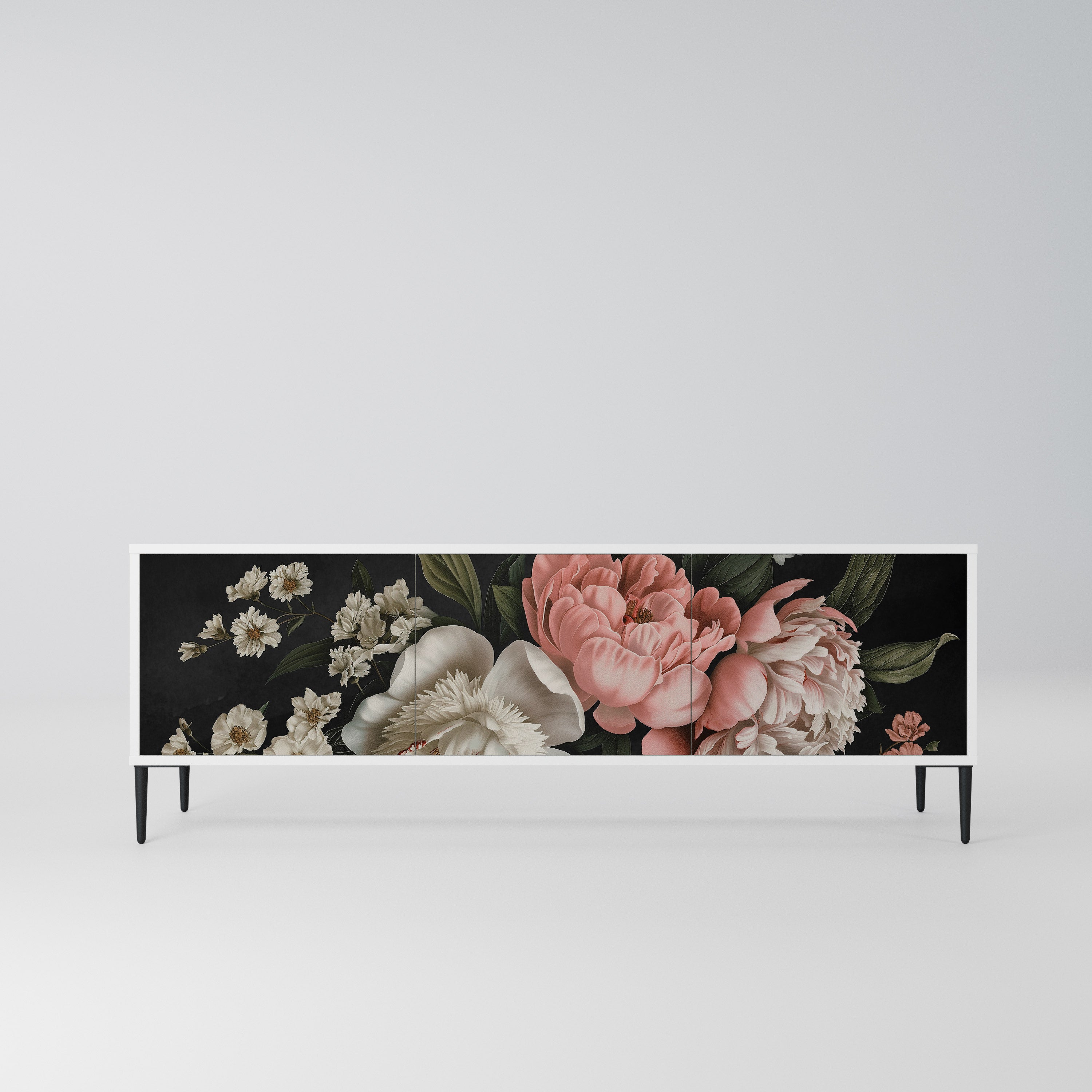 LUSH ELEGANCE Szafka RTV 3-drzwiowa korpus Biały