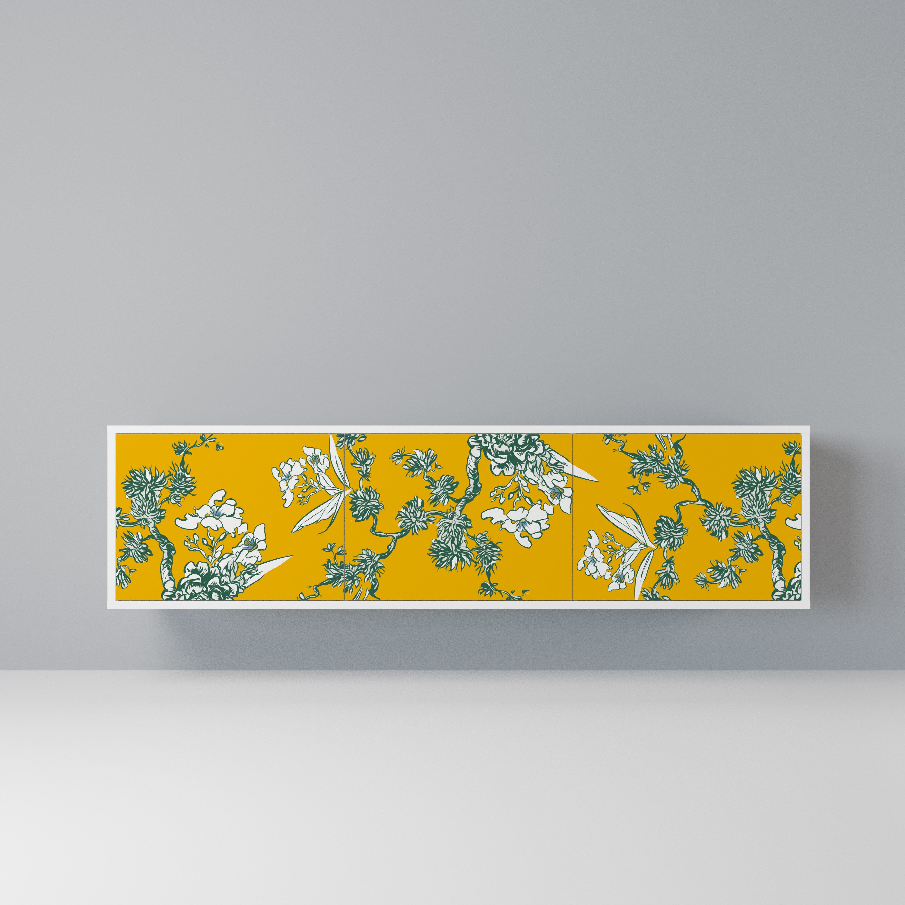 YELLOW CHINOISERIE Szafka RTV 3-drzwiowa korpus Biały