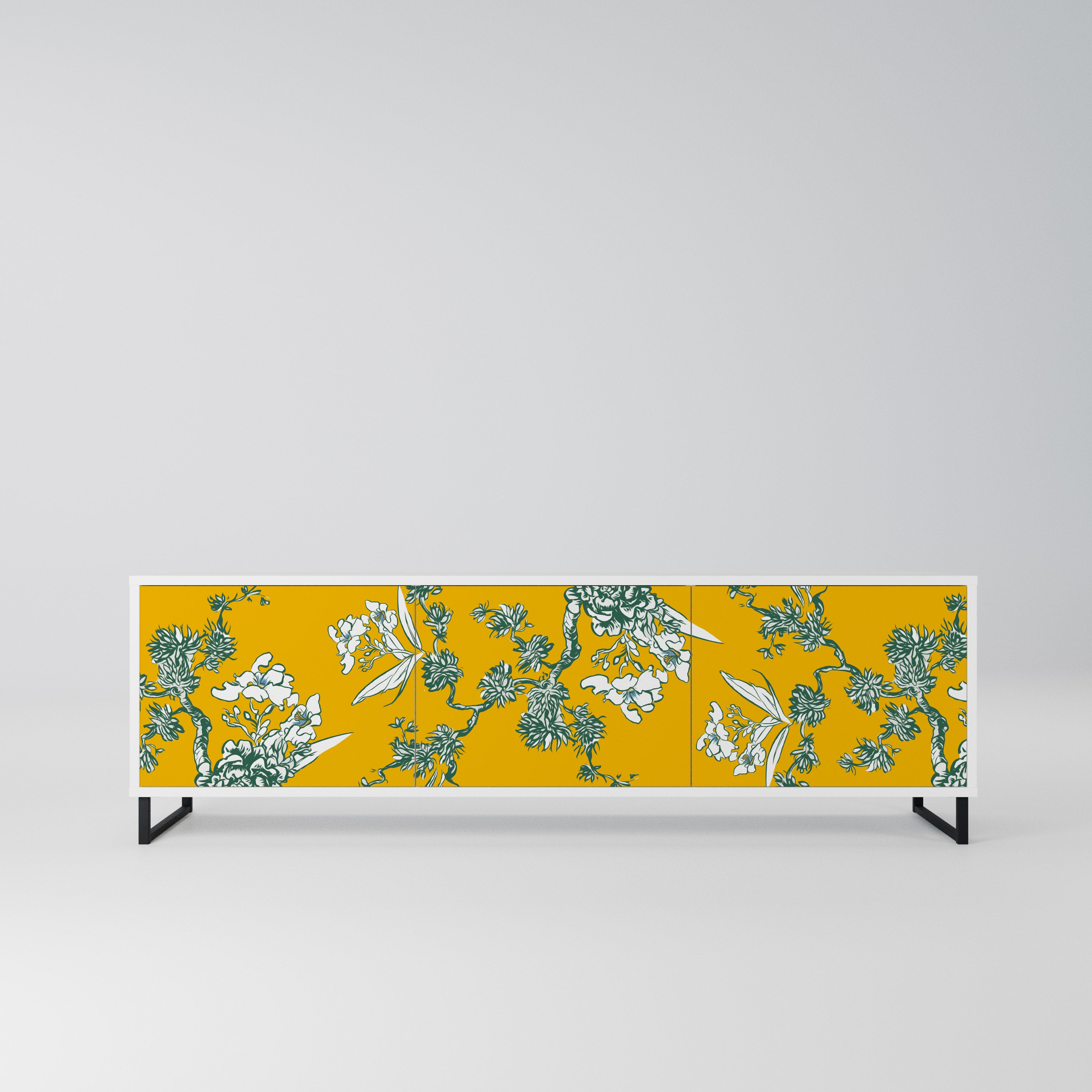 YELLOW CHINOISERIE Szafka RTV 3-drzwiowa korpus Biały