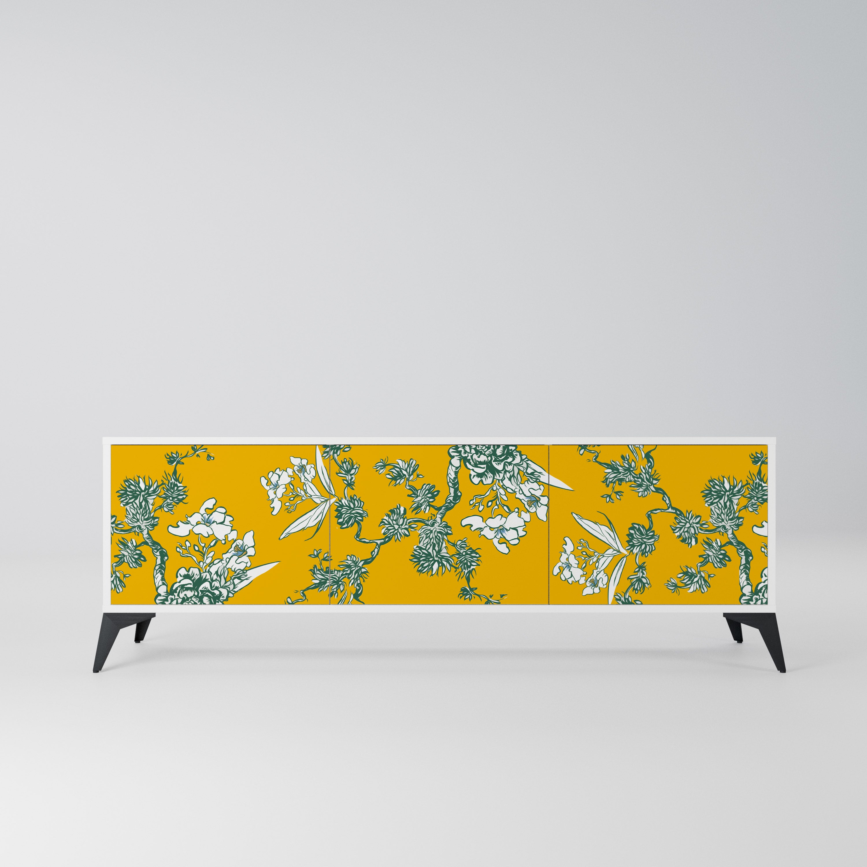 YELLOW CHINOISERIE Szafka RTV 3-drzwiowa korpus Biały