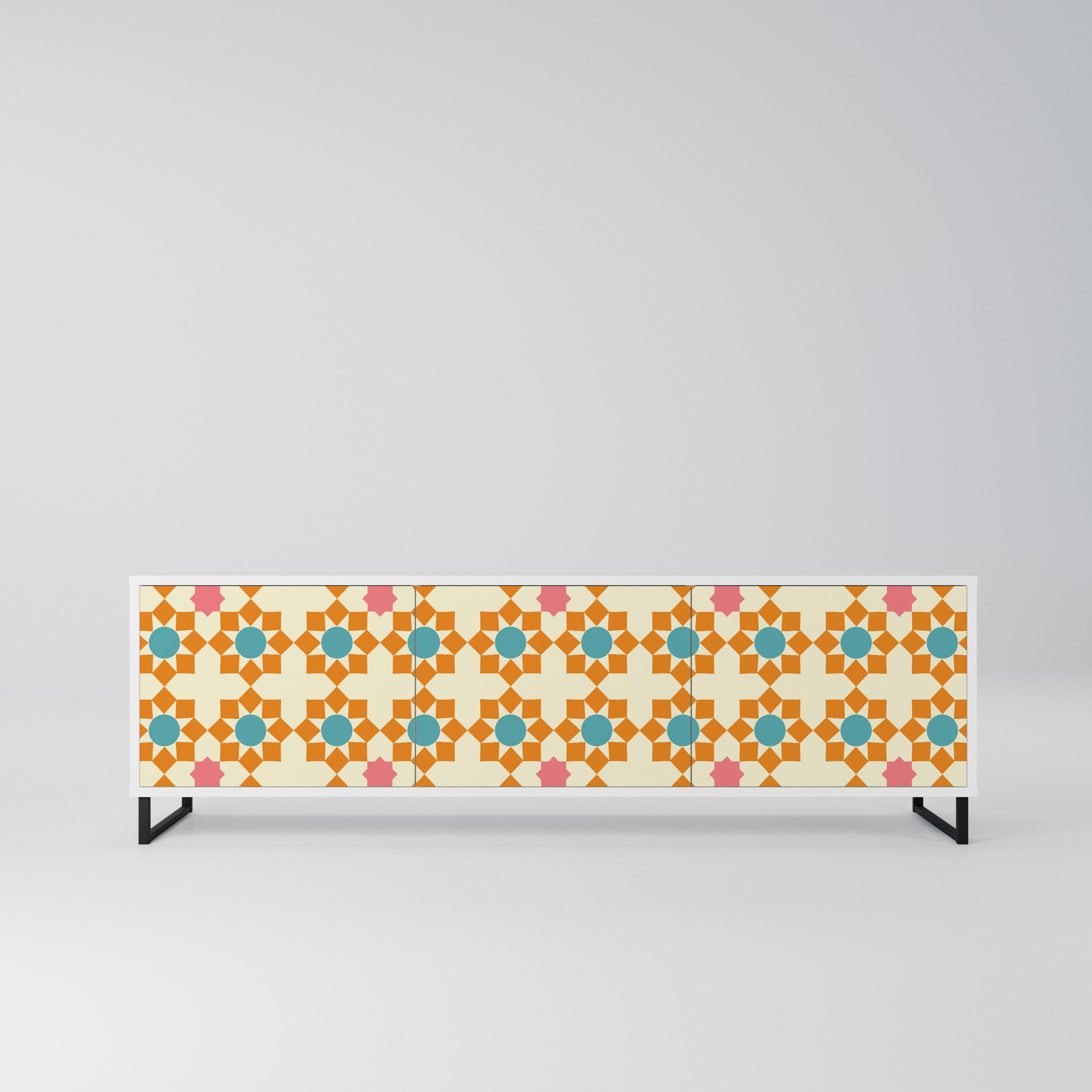 FLORAL DECOR Szafka RTV 3-drzwiowa korpus Biały