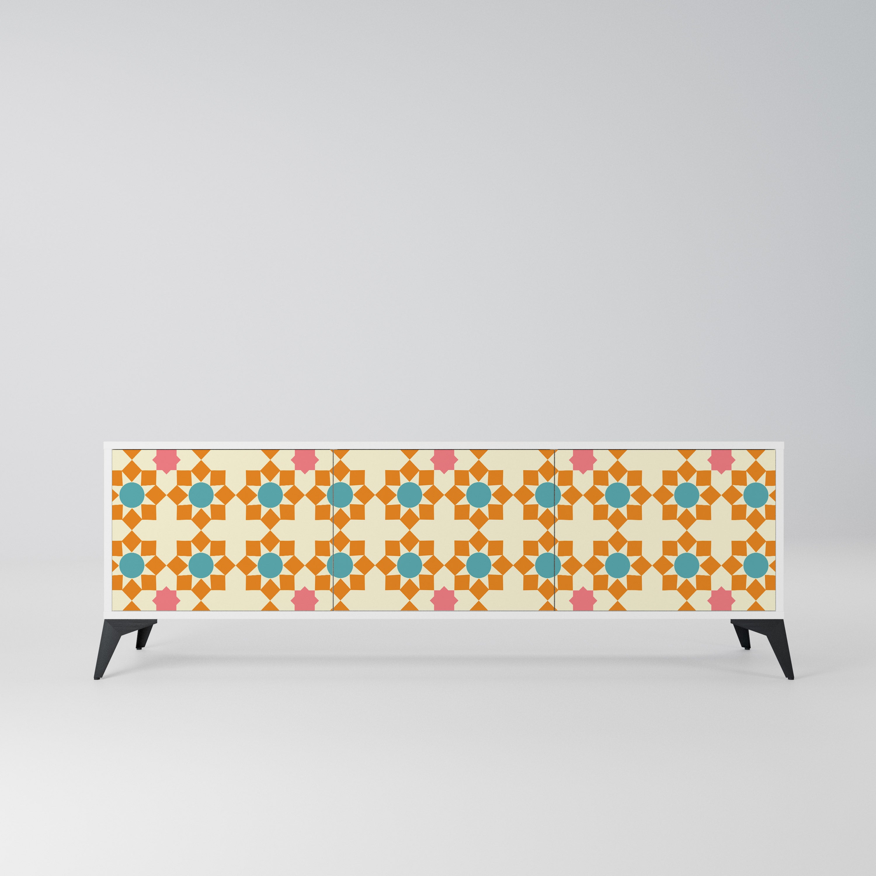 FLORAL DECOR Szafka RTV 3-drzwiowa korpus Biały
