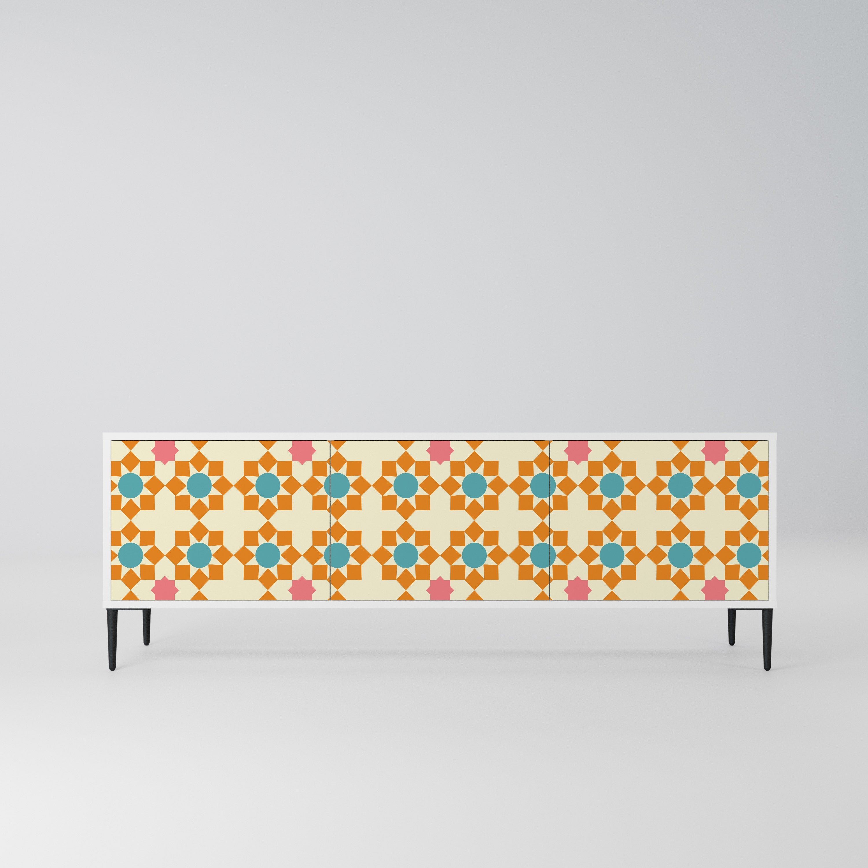 FLORAL DECOR Szafka RTV 3-drzwiowa korpus Biały