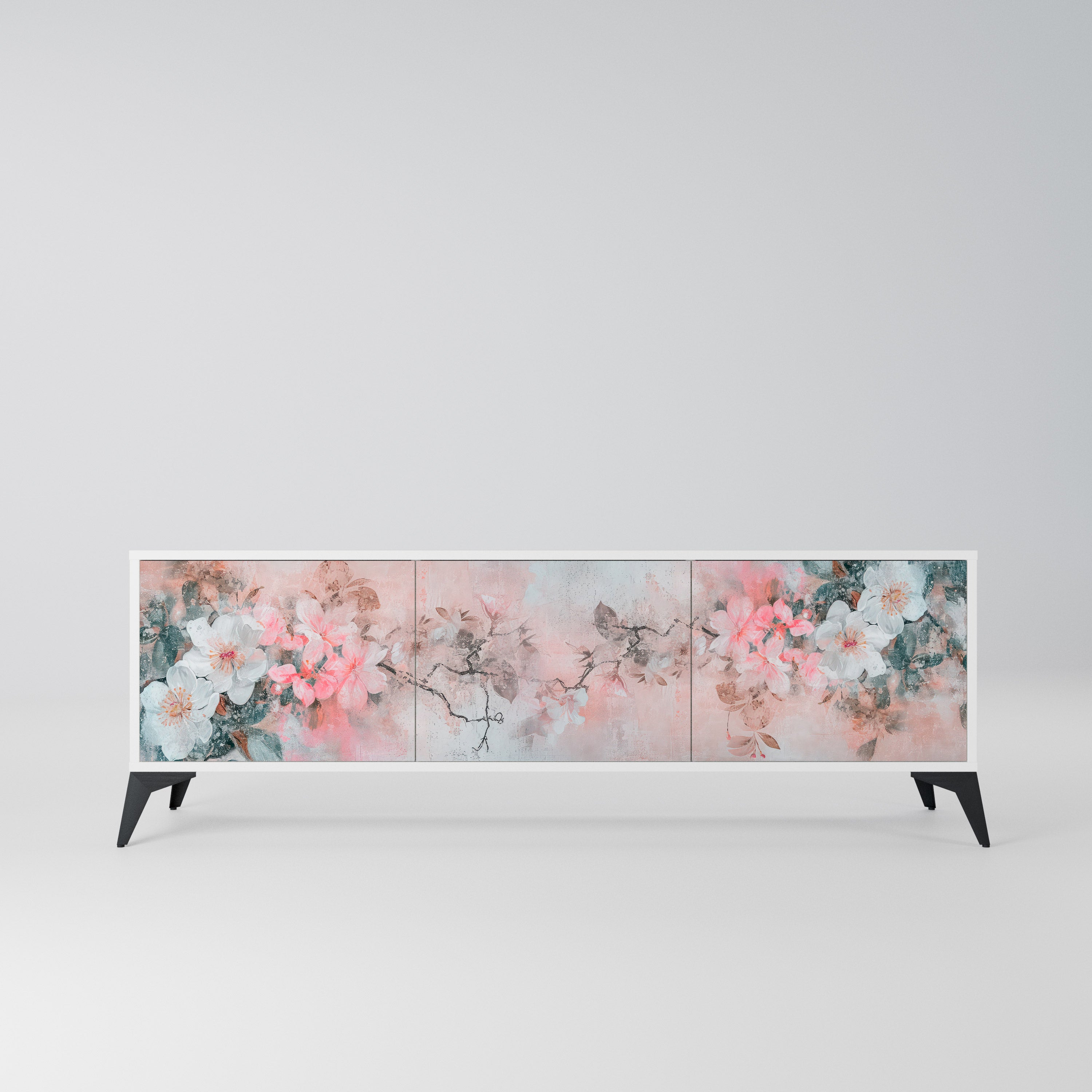 CHERRY BLOSSOM Szafka RTV 3-drzwiowa korpus Biały