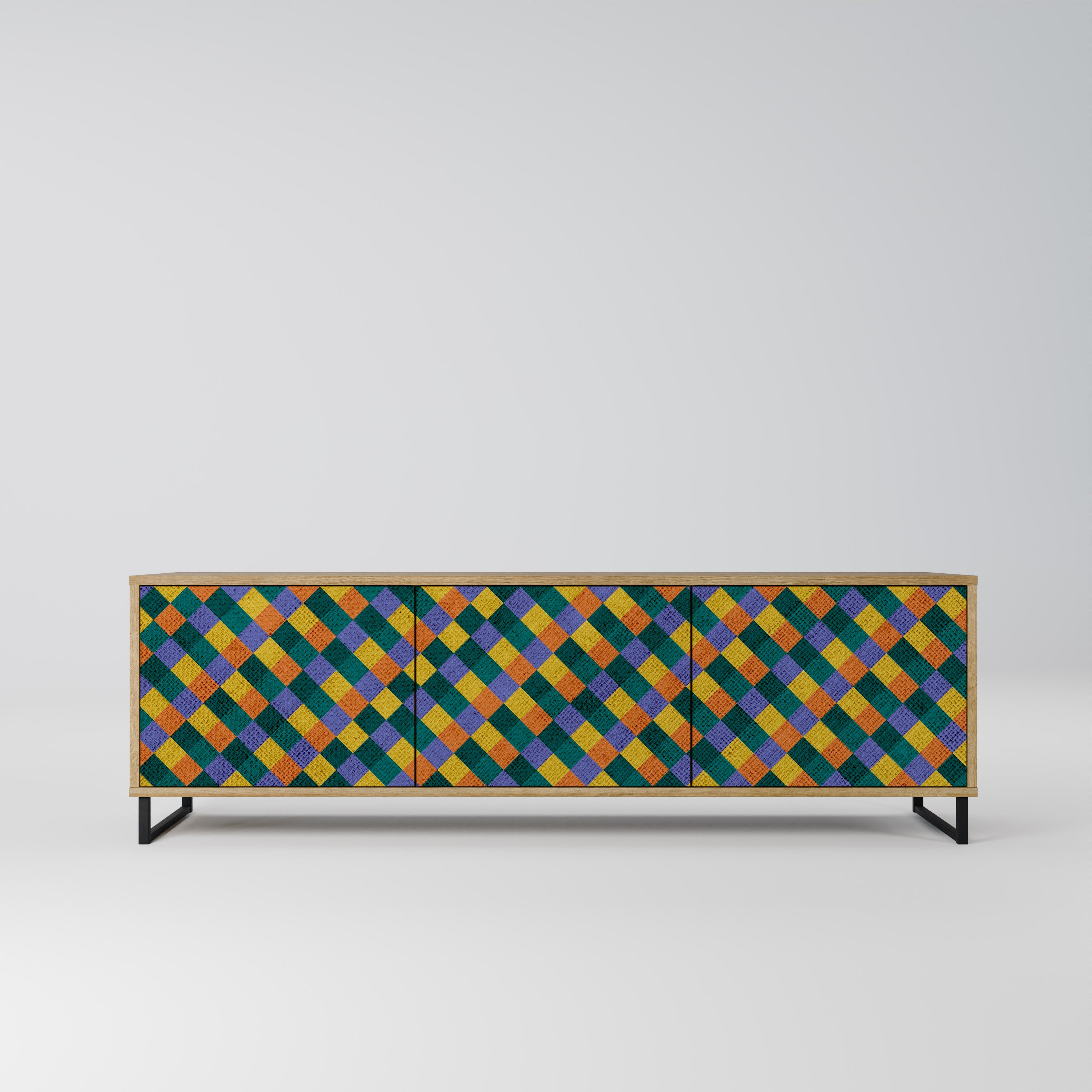 PAINTED SQUARES MIX Szafka RTV 3-drzwiowa