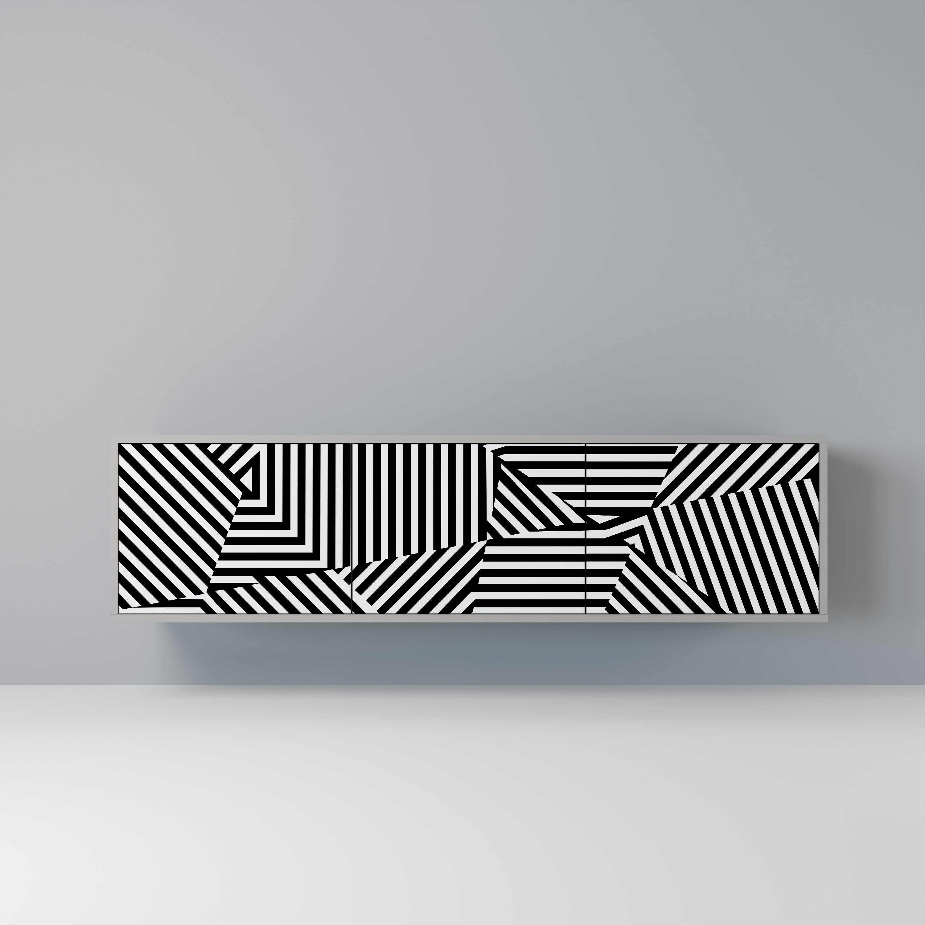 ILLUSIONARY LATTICE Szafka RTV 3-drzwiowa korpus Szary
