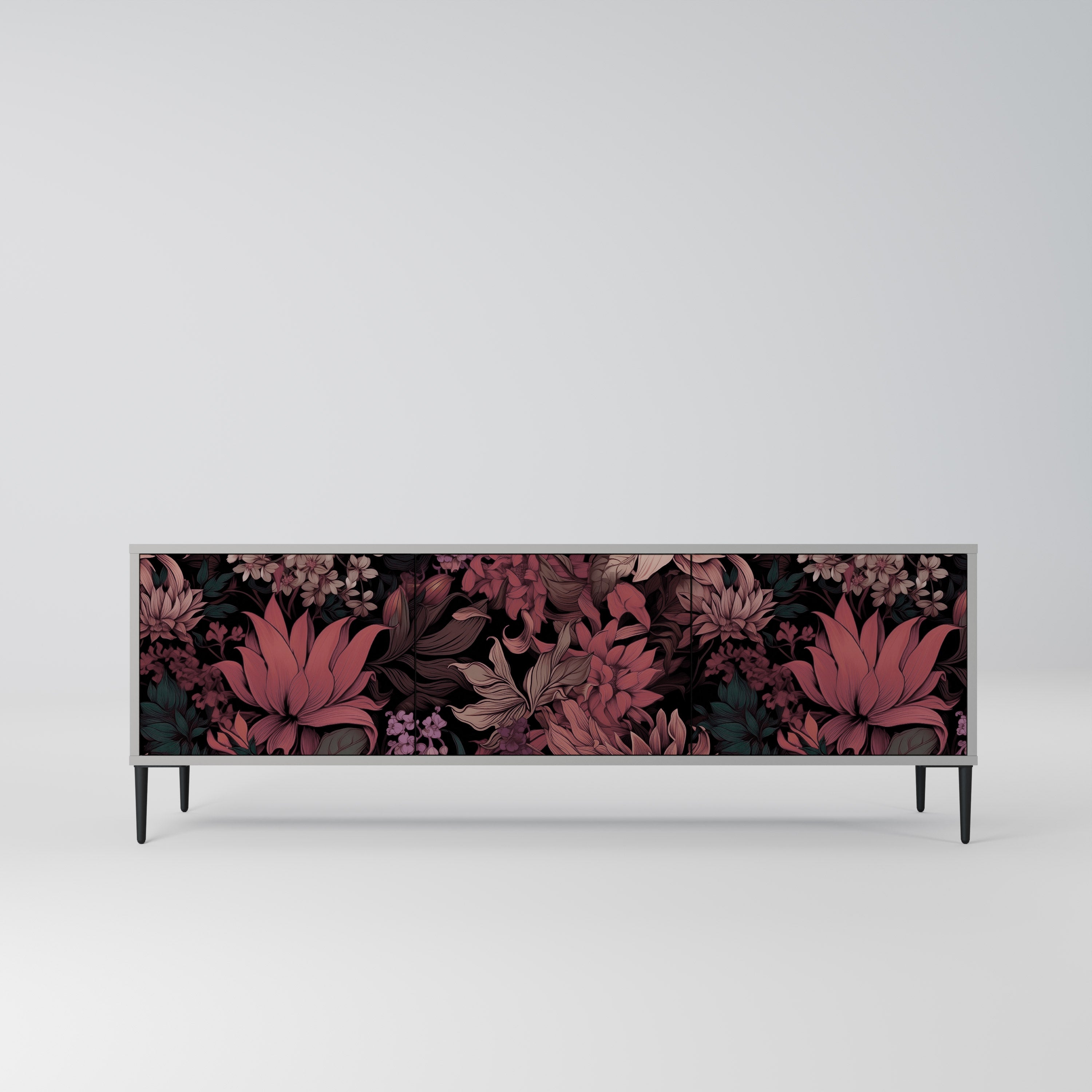 FLORAL WHISPER Szafka RTV 3-drzwiowa korpus Szary