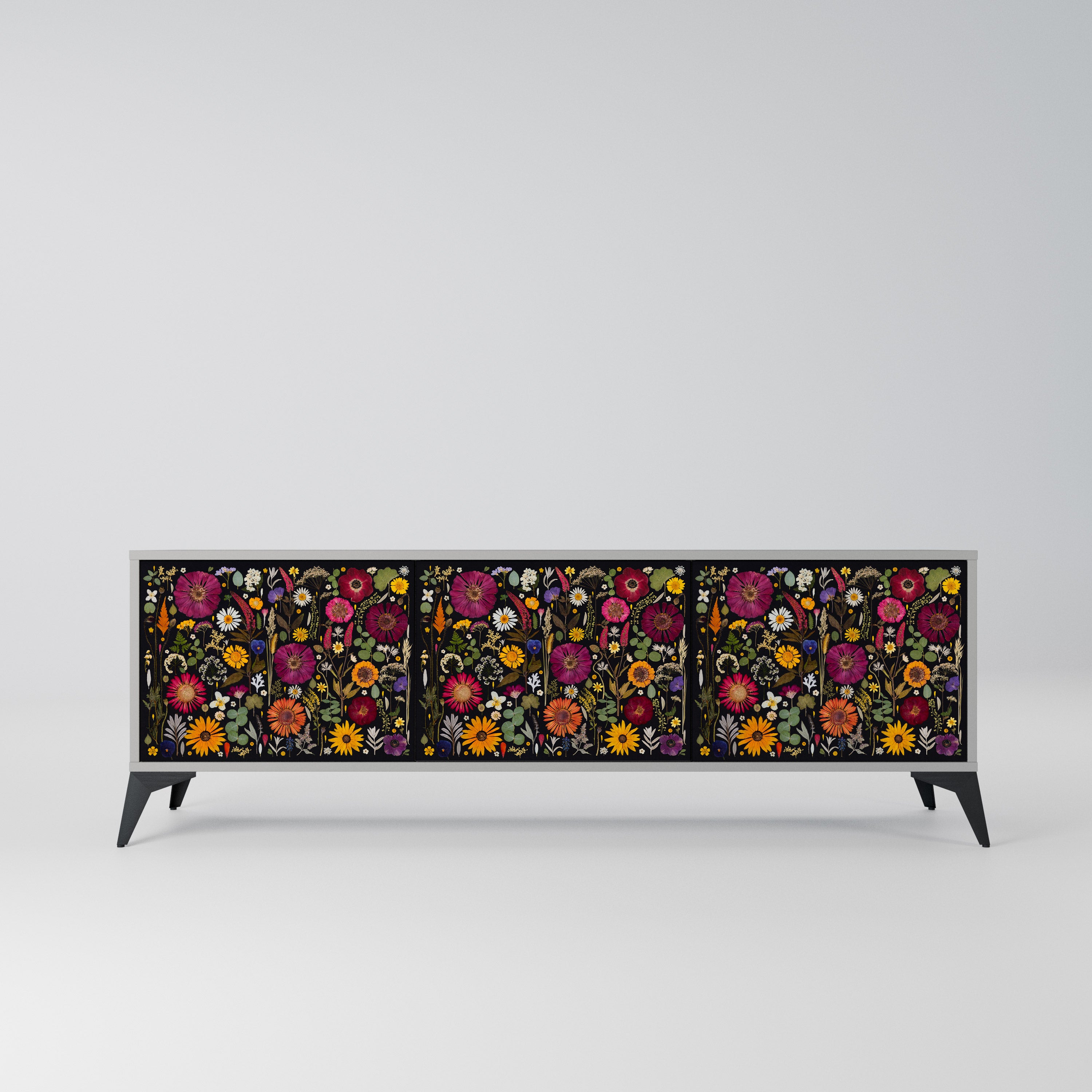 MIDNIGHT GARDEN Szafka RTV 3-drzwiowa korpus Szary