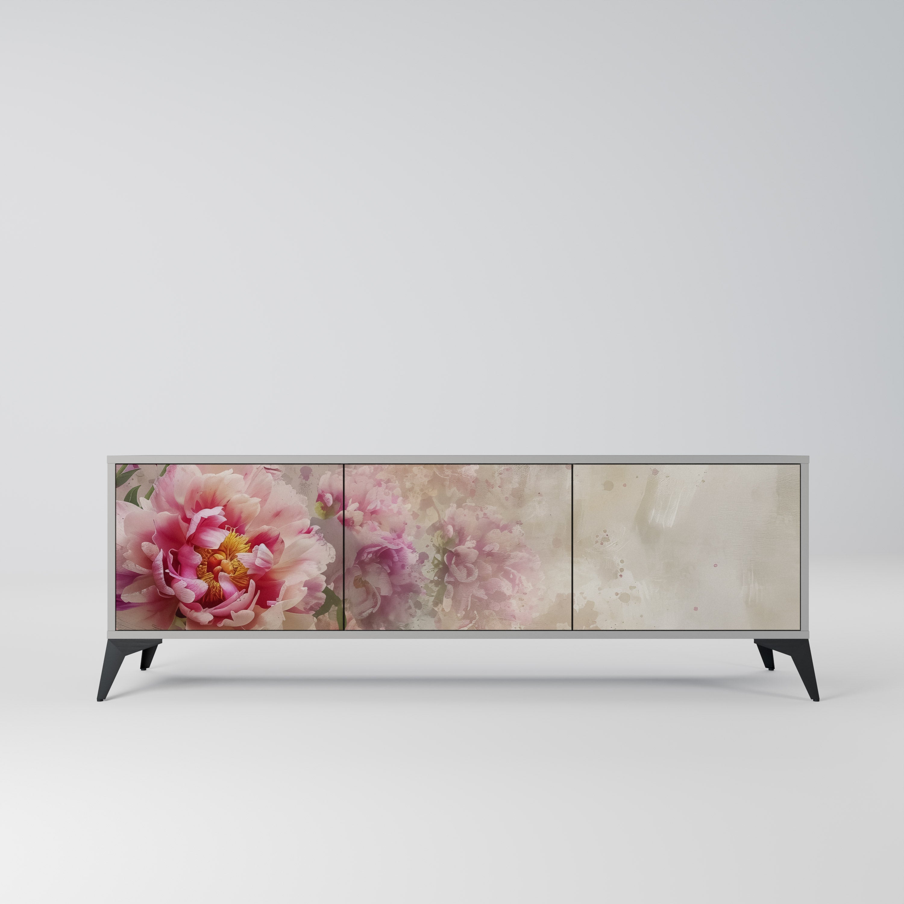 PEONY WHISPER Szafka RTV 3-drzwiowa korpus Szary