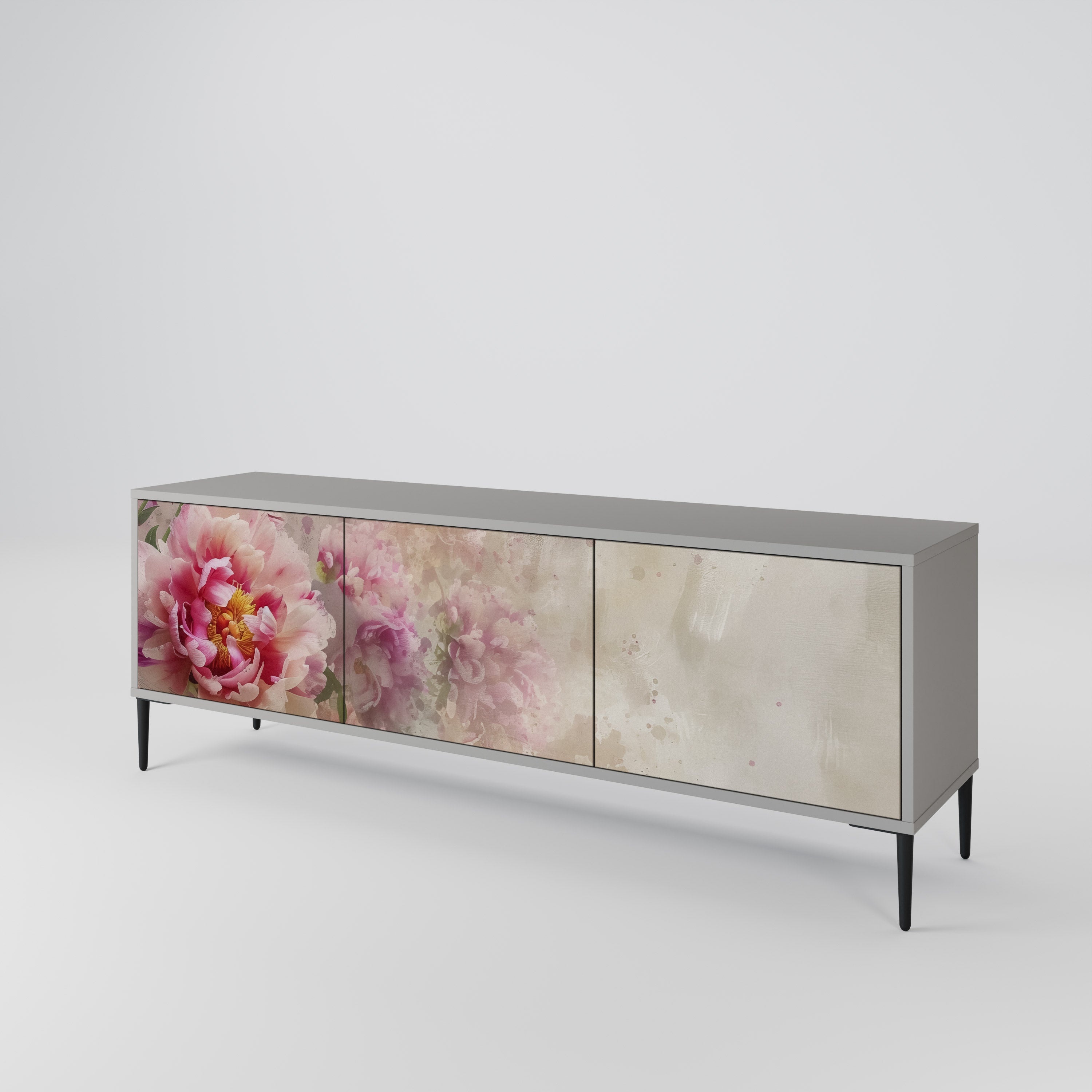 PEONY WHISPER Szafka RTV 3-drzwiowa korpus Szary