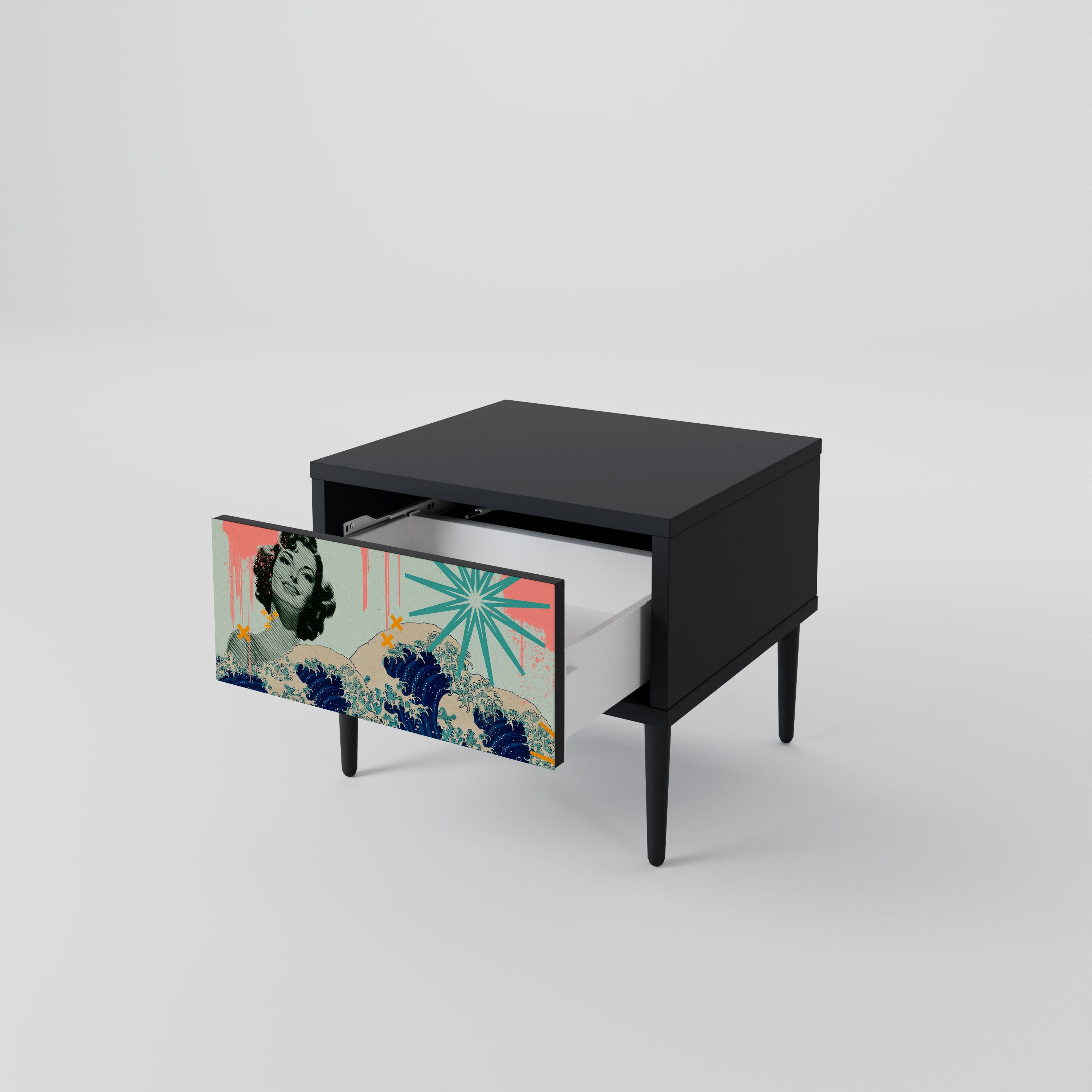 KANAGAWA BEAUTY Szafka nocna Czarna