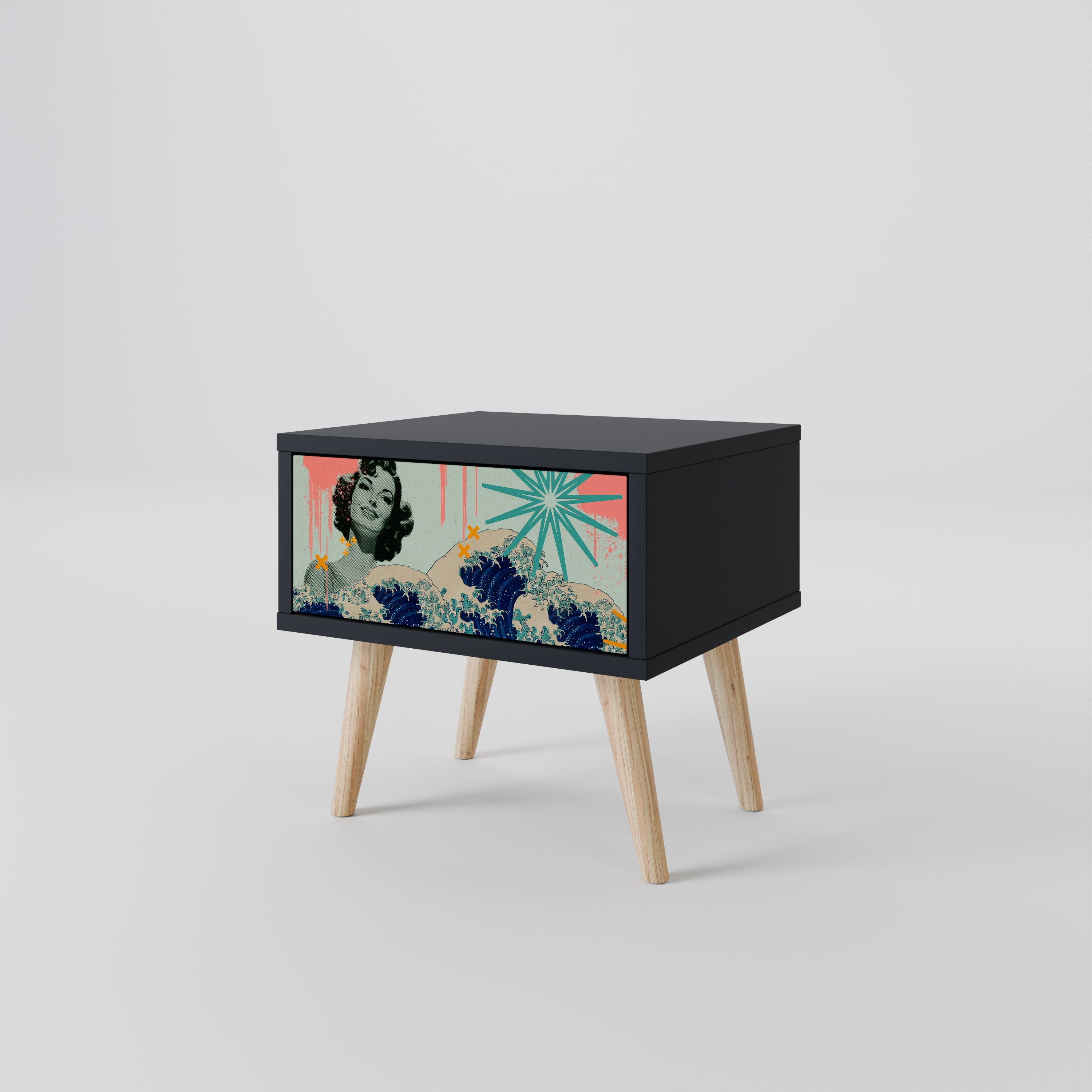 KANAGAWA BEAUTY Szafka nocna Czarna