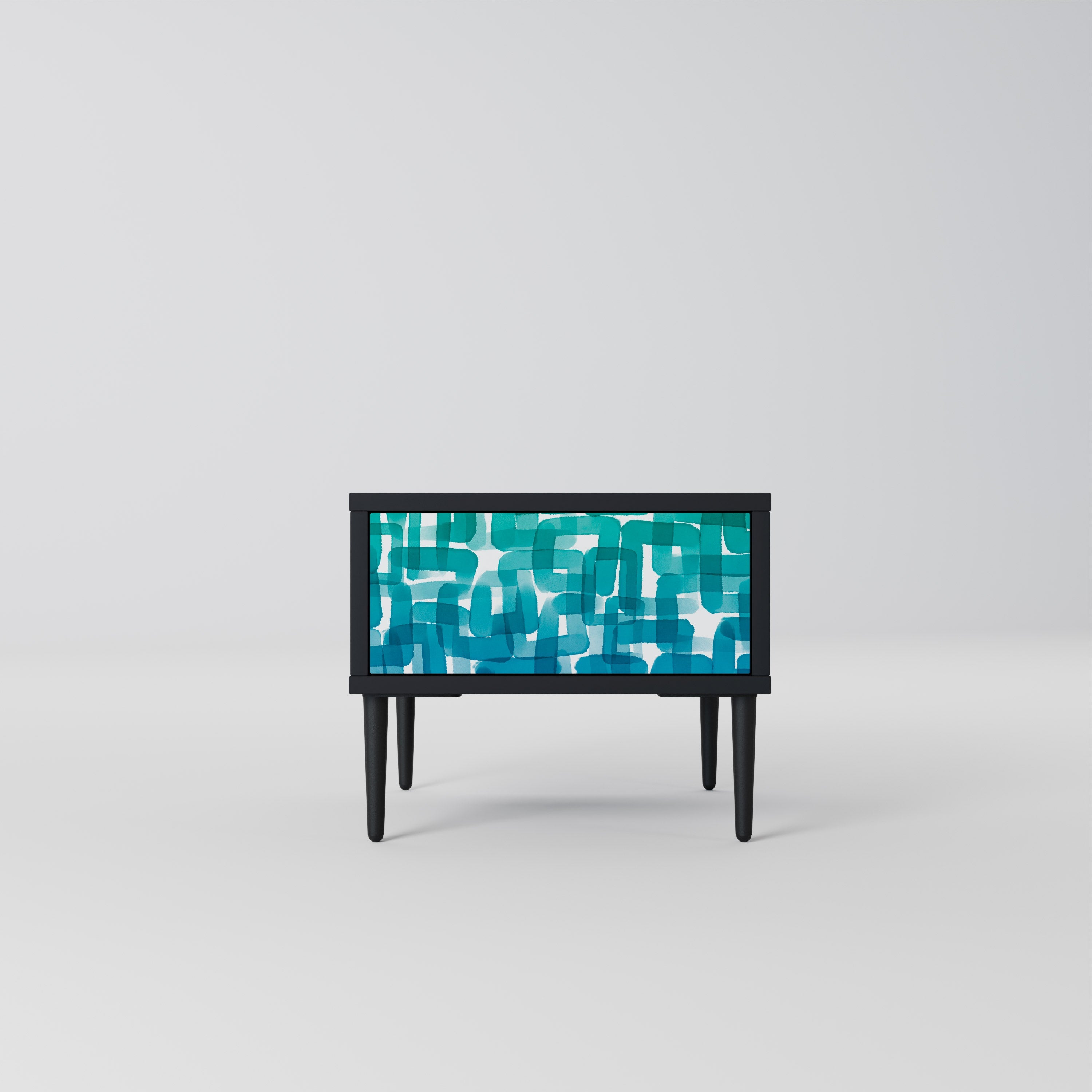 TURQUOISE RECTANGLES Szafka nocna Czarna