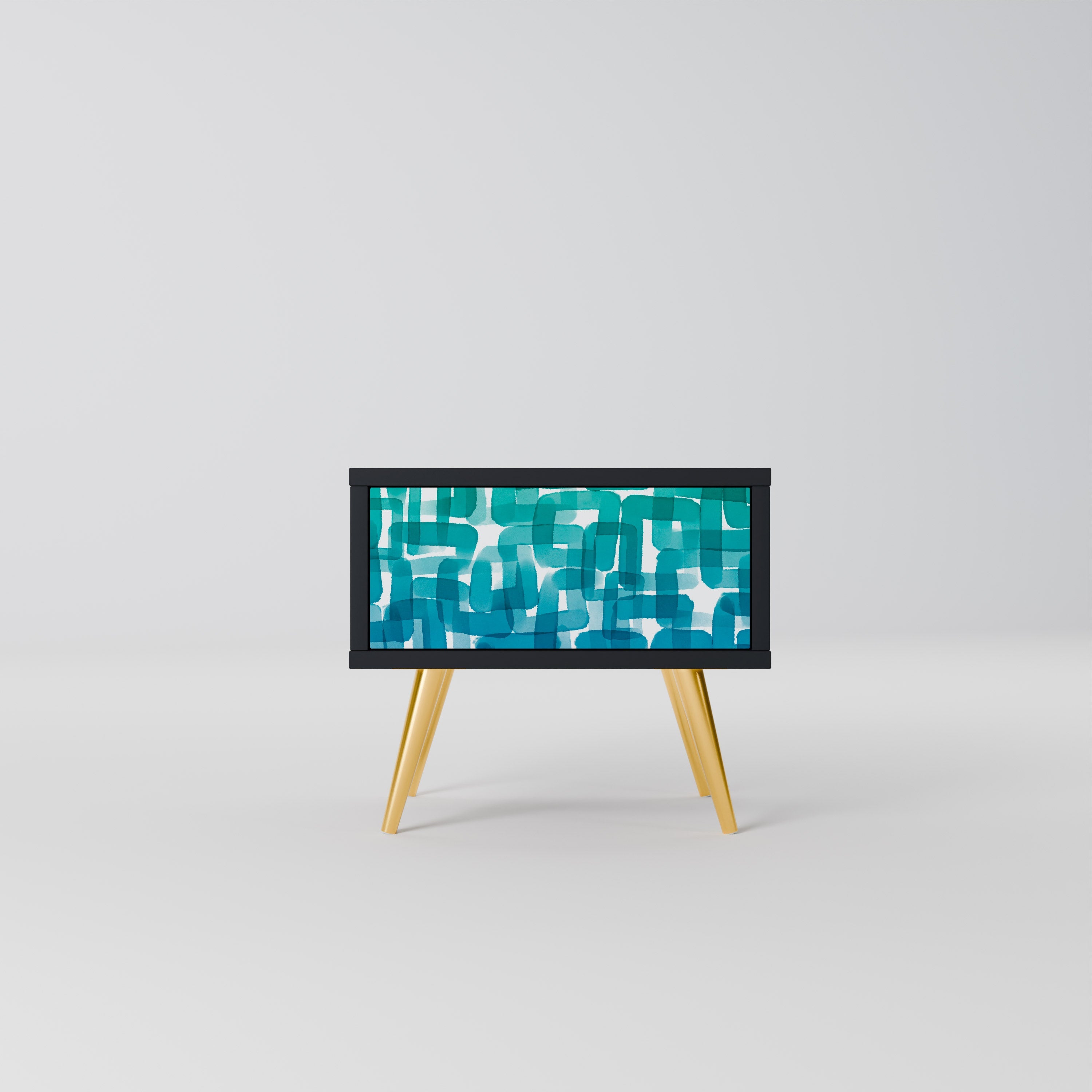 TURQUOISE RECTANGLES Szafka nocna Czarna