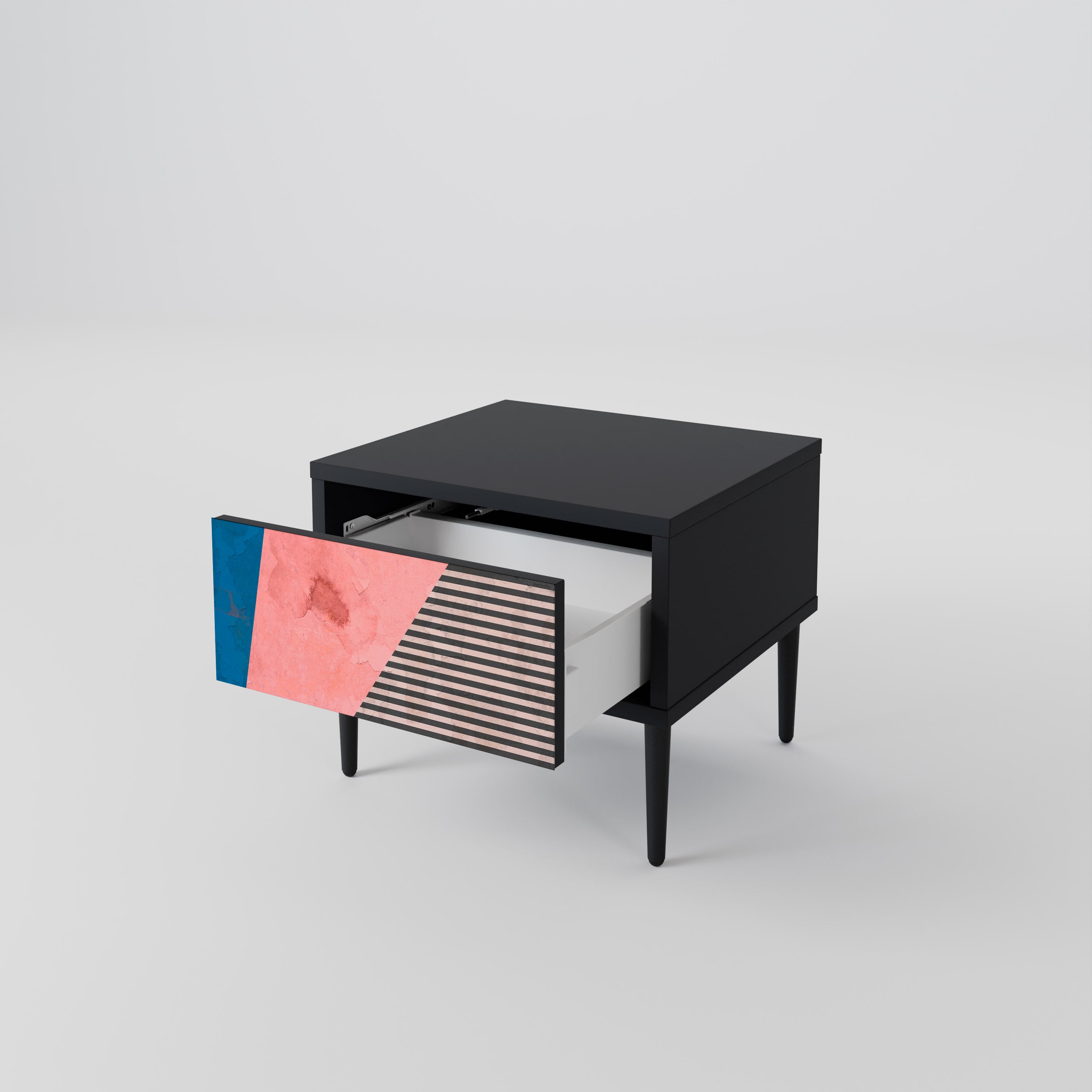 GLAMOROUS STRIPE Szafka nocna Czarna