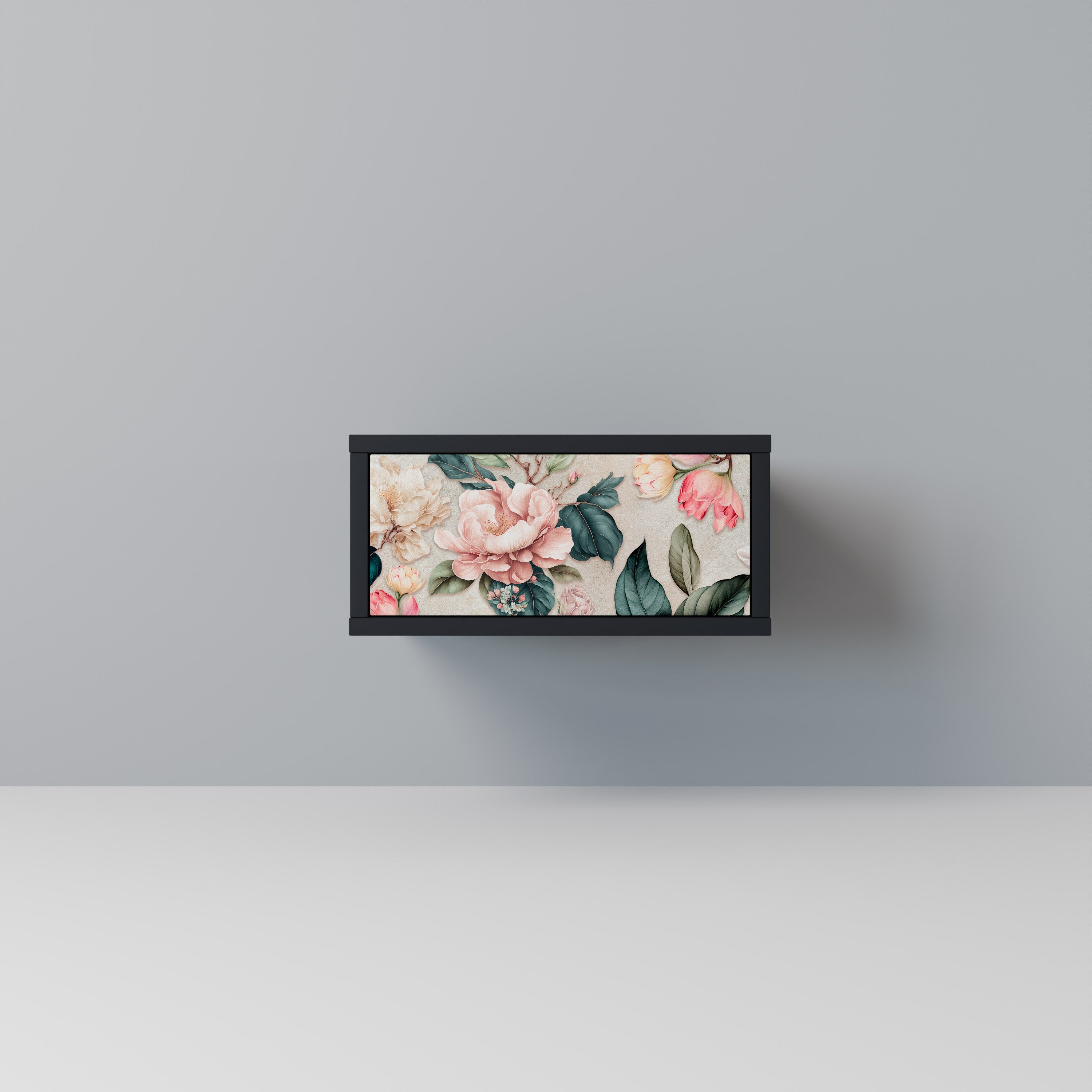 FLORAL GRACE Szafka nocna Czarna