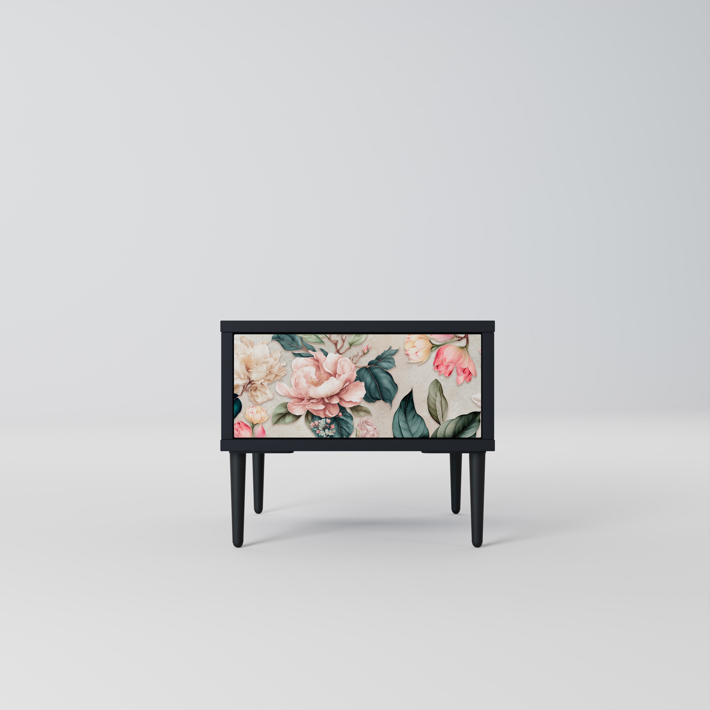 FLORAL GRACE Szafka nocna Czarna