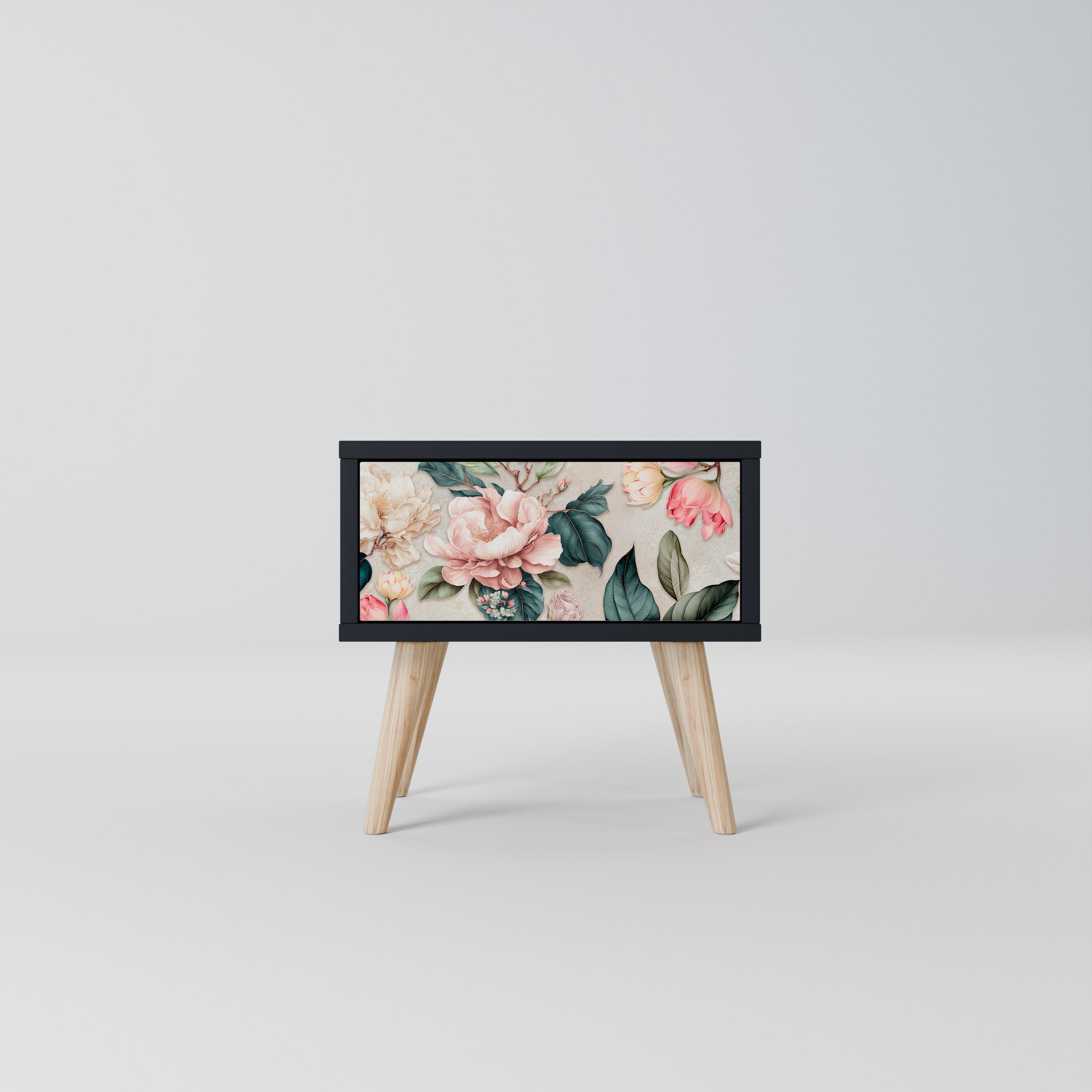 FLORAL GRACE Szafka nocna Czarna