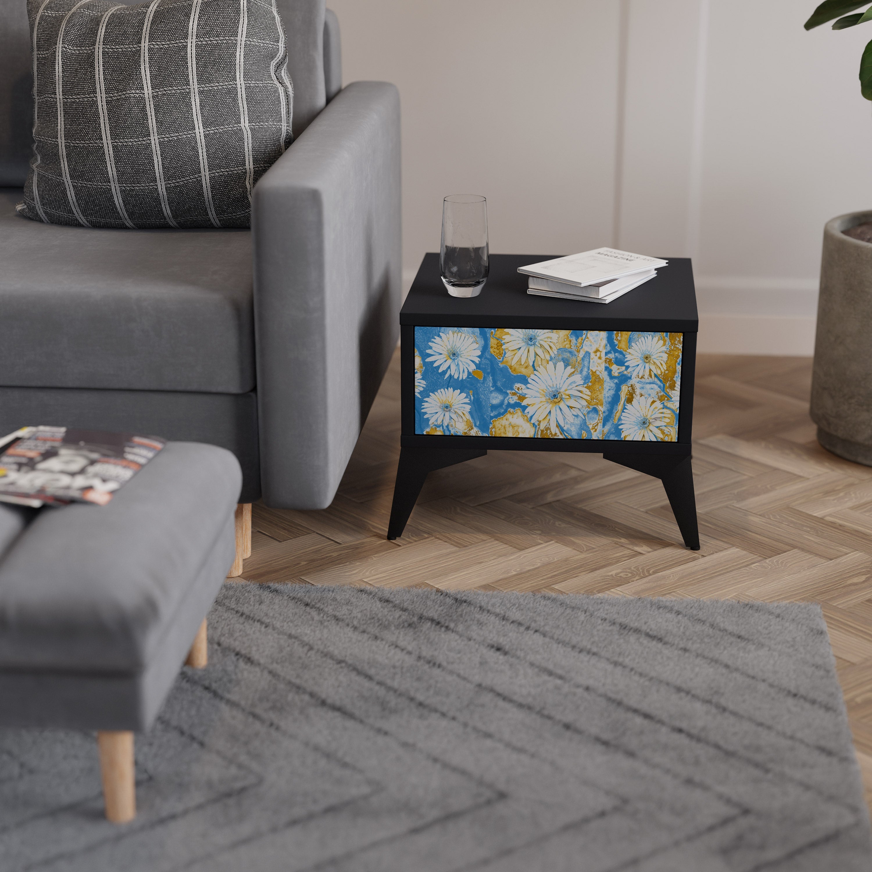 DAISY LUXE Szafka nocna Czarna