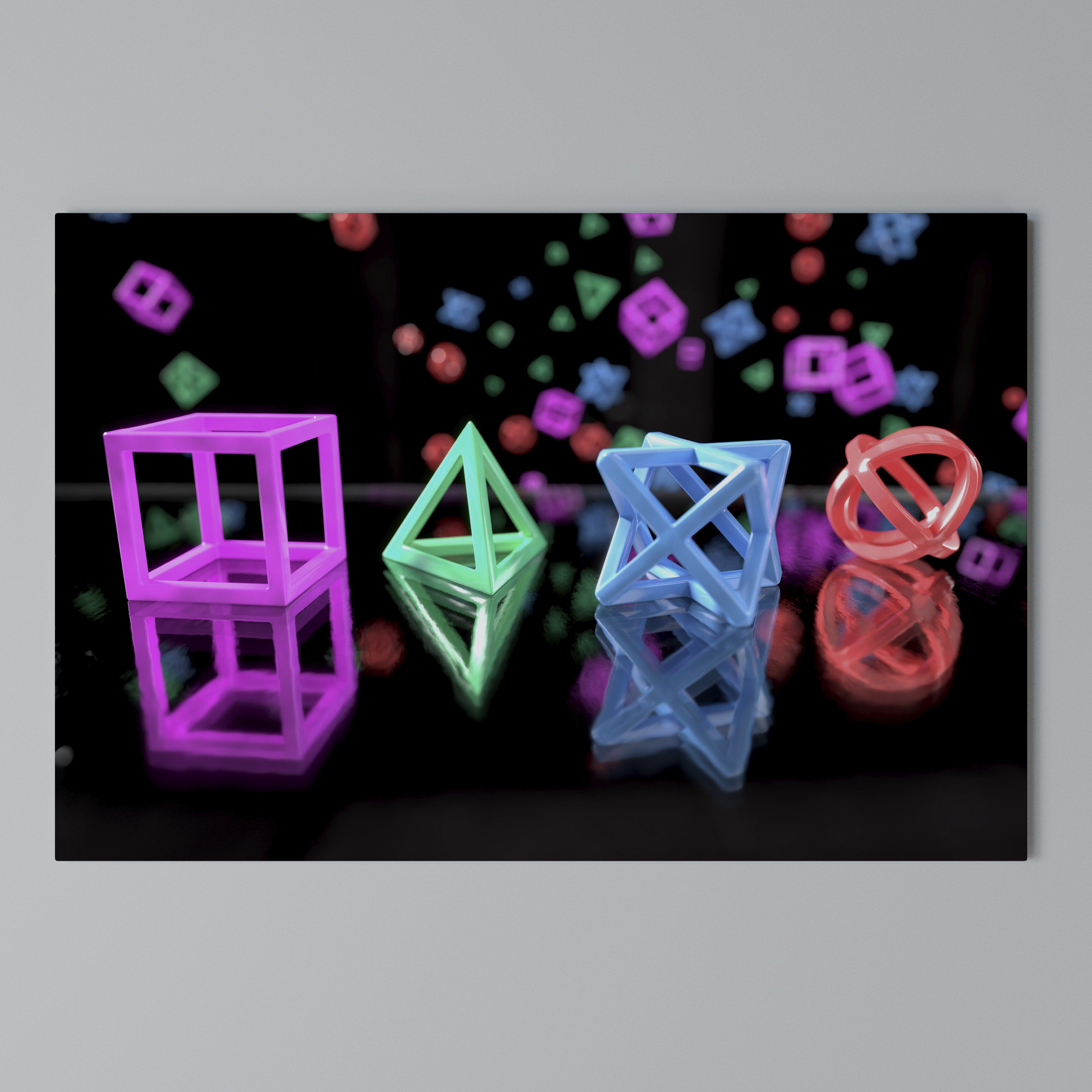 GAMER GLOWING ICONS Poziomy obraz na płótnie