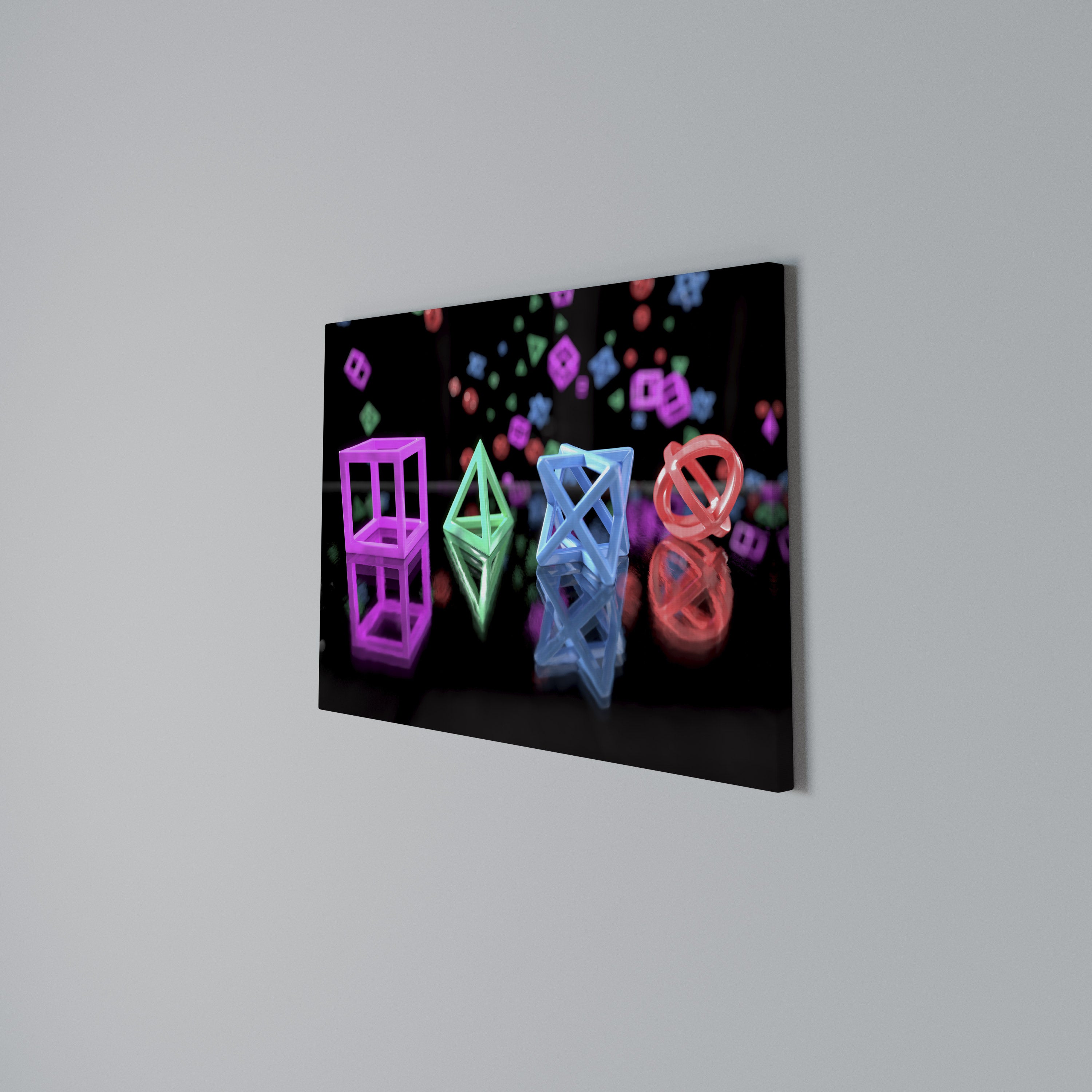GAMER GLOWING ICONS Poziomy obraz na płótnie