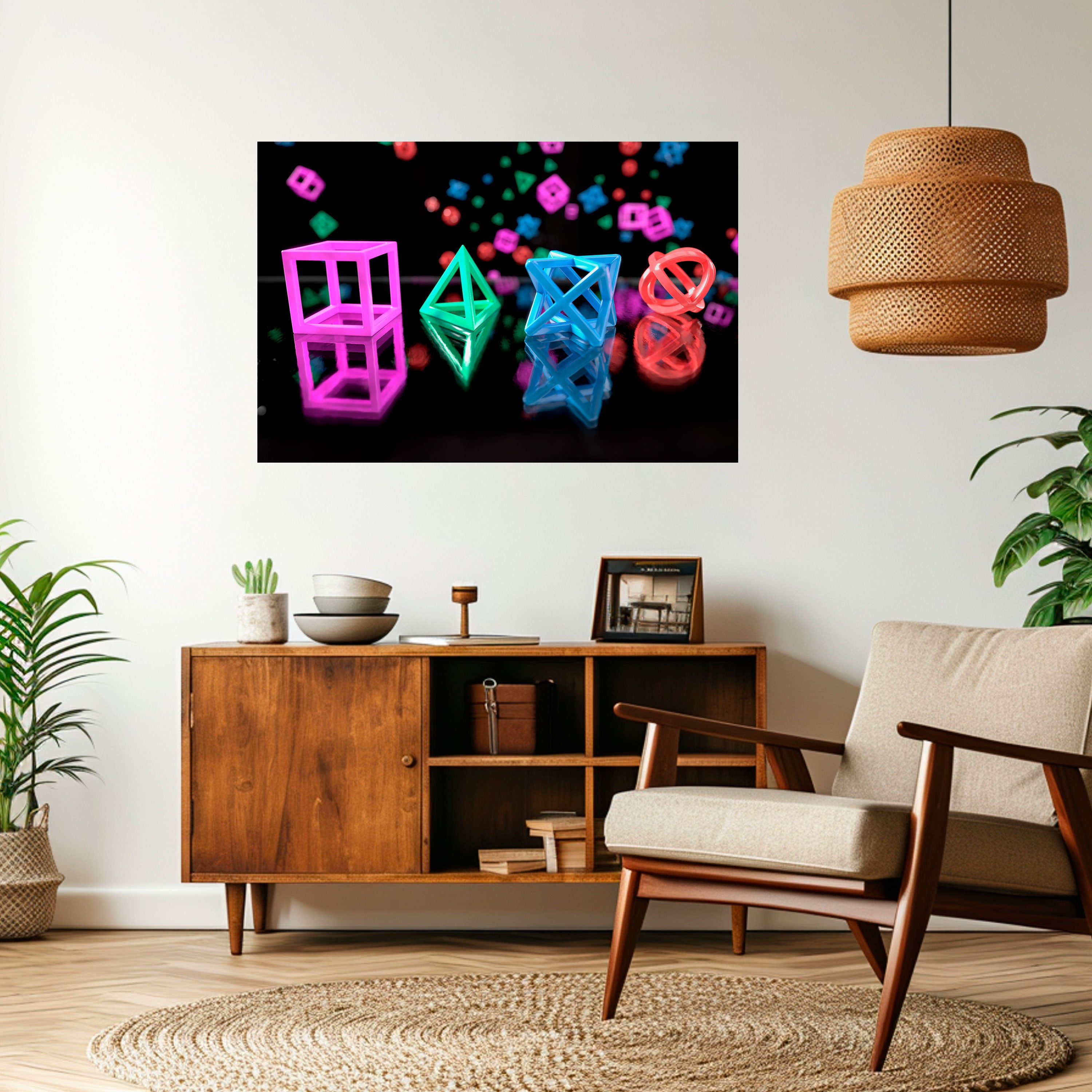 GAMER GLOWING ICONS Naklejka/Plakat poziomy