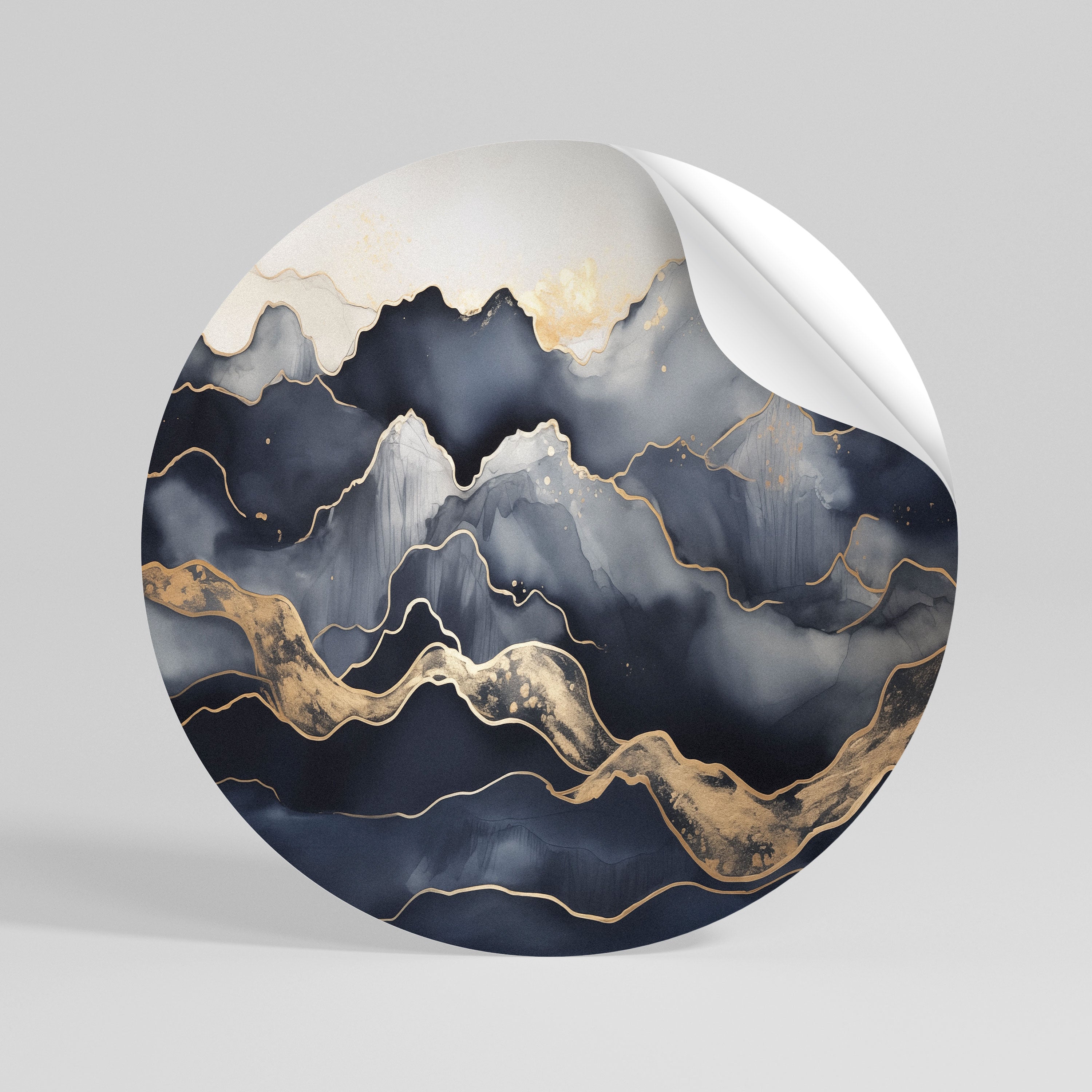 GOLDEN ALPINE BLISS Naklejka okrągła