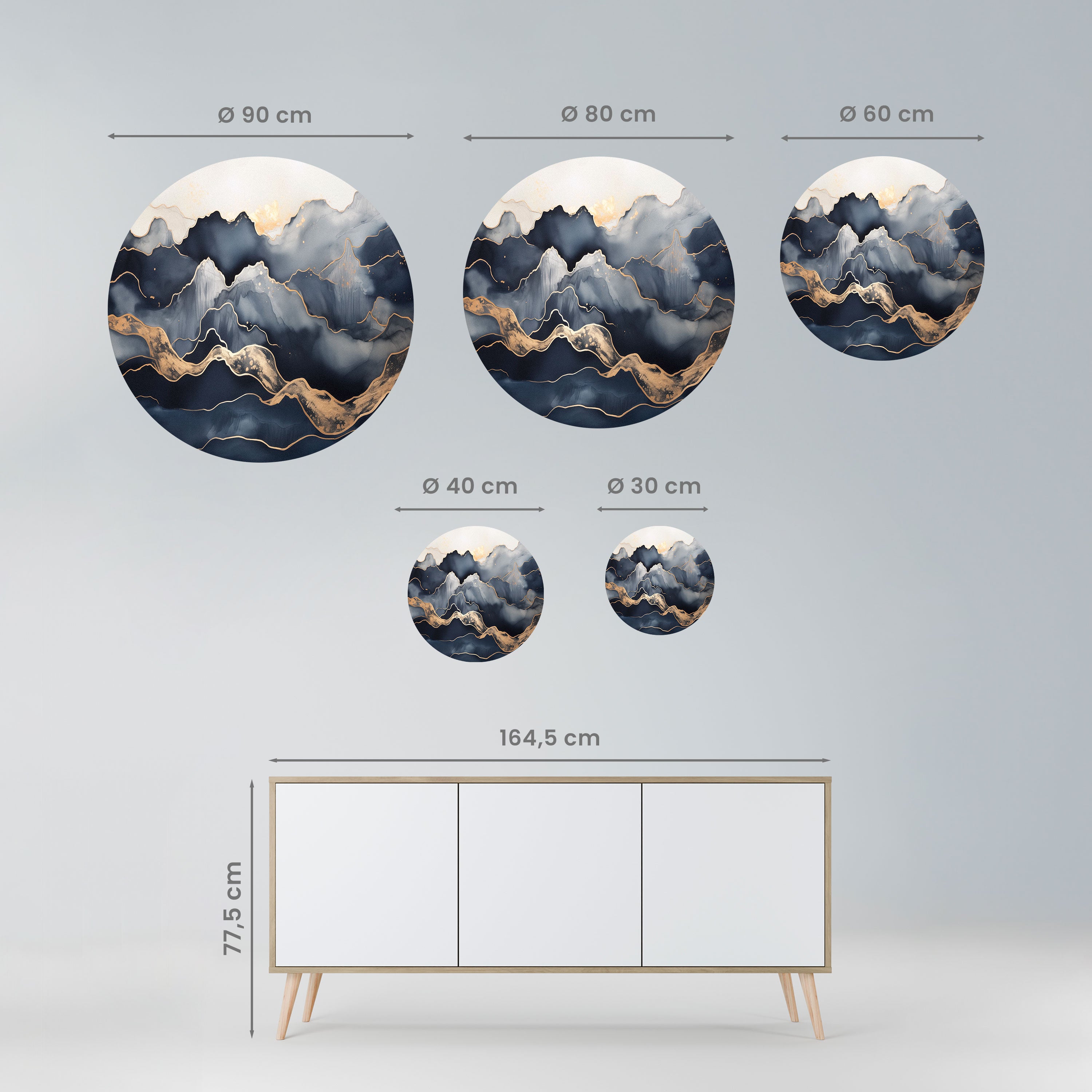 GOLDEN ALPINE BLISS Naklejka okrągła