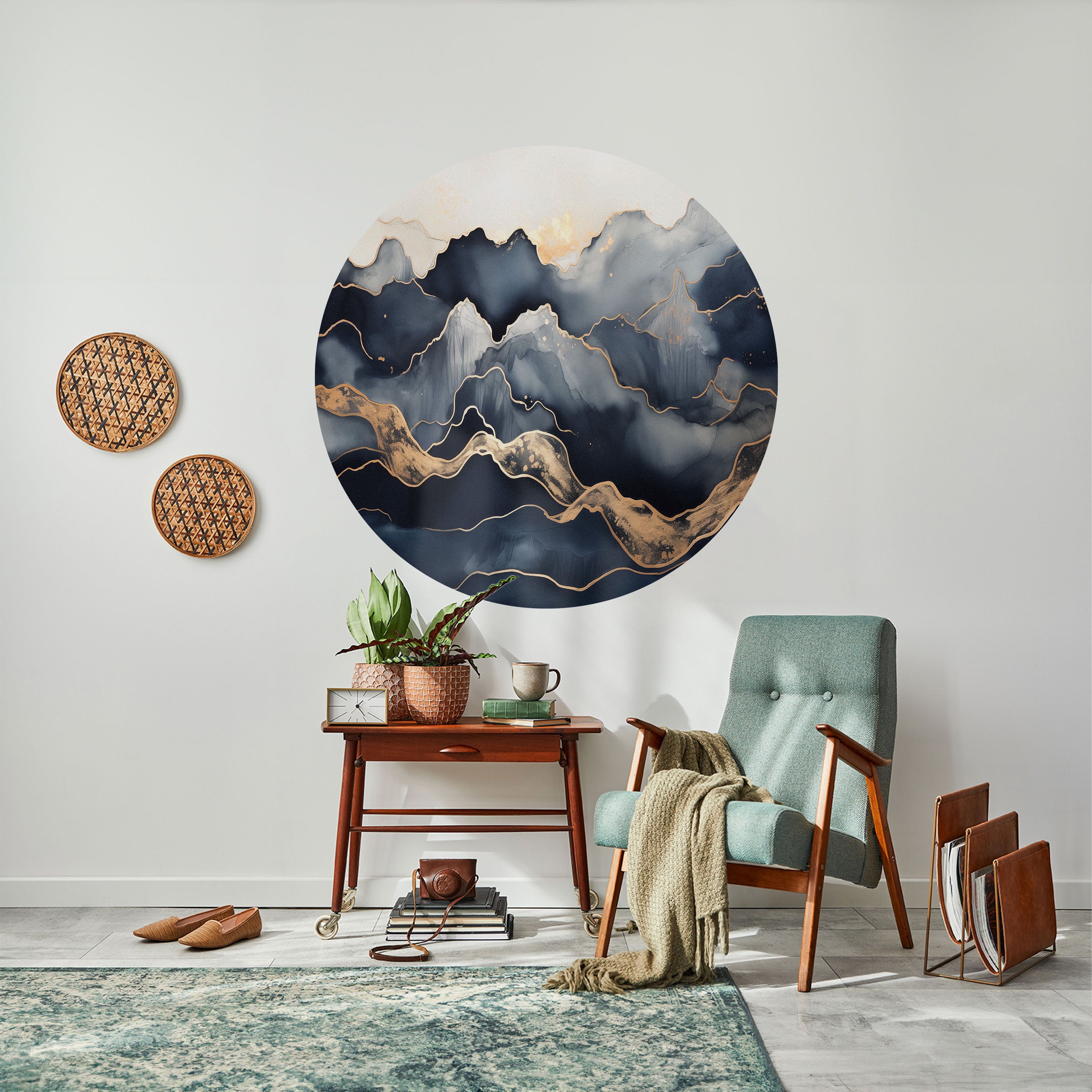 GOLDEN ALPINE BLISS Naklejka okrągła