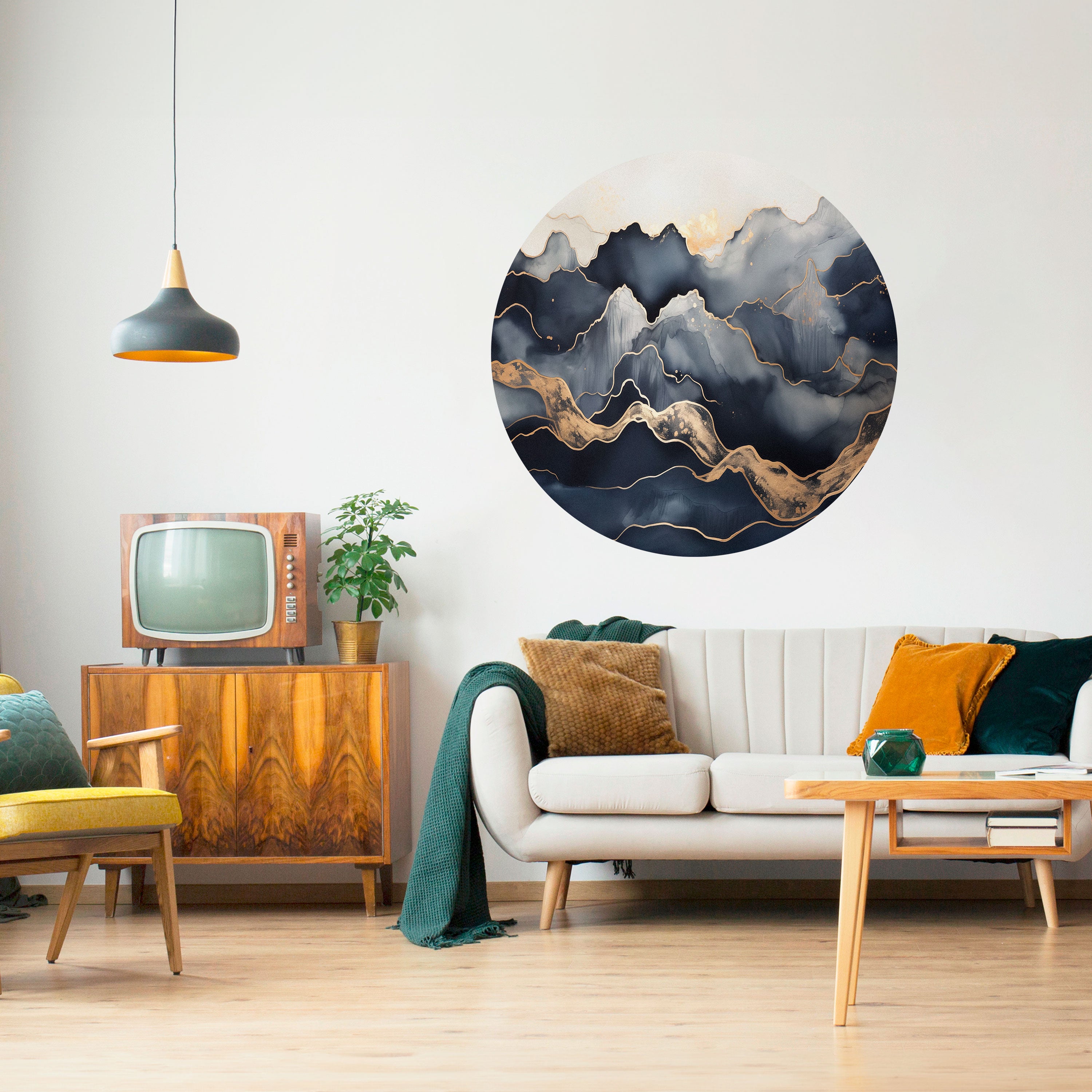 GOLDEN ALPINE BLISS Naklejka okrągła