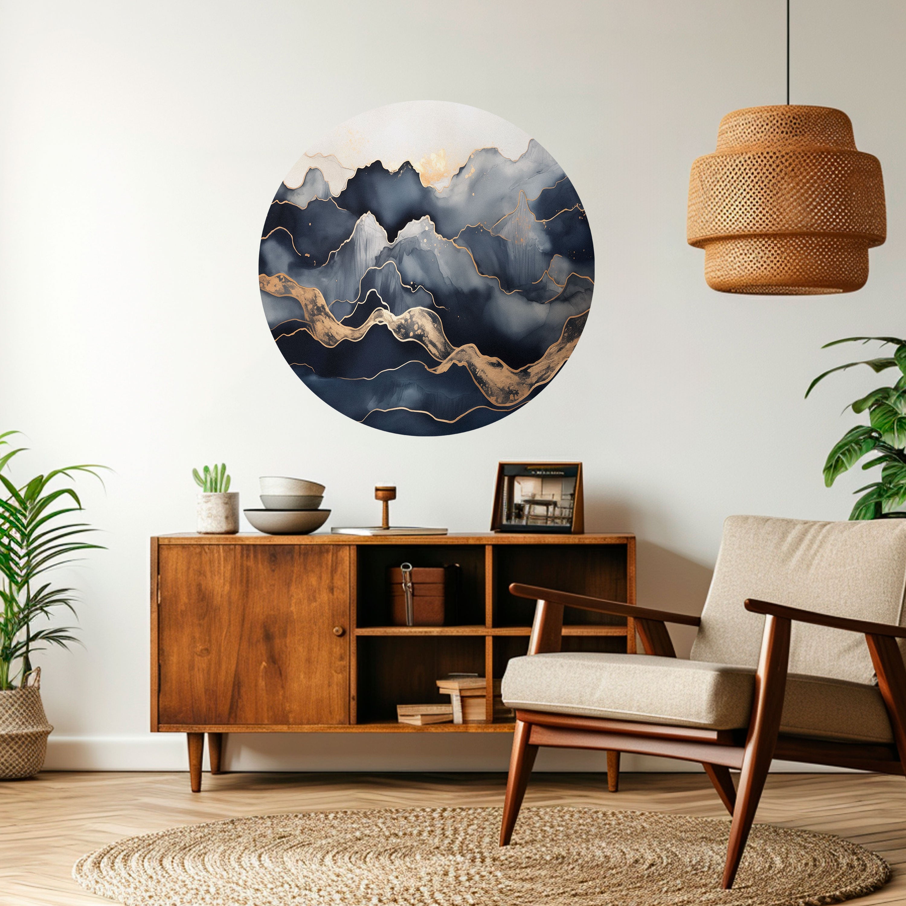 GOLDEN ALPINE BLISS Naklejka okrągła