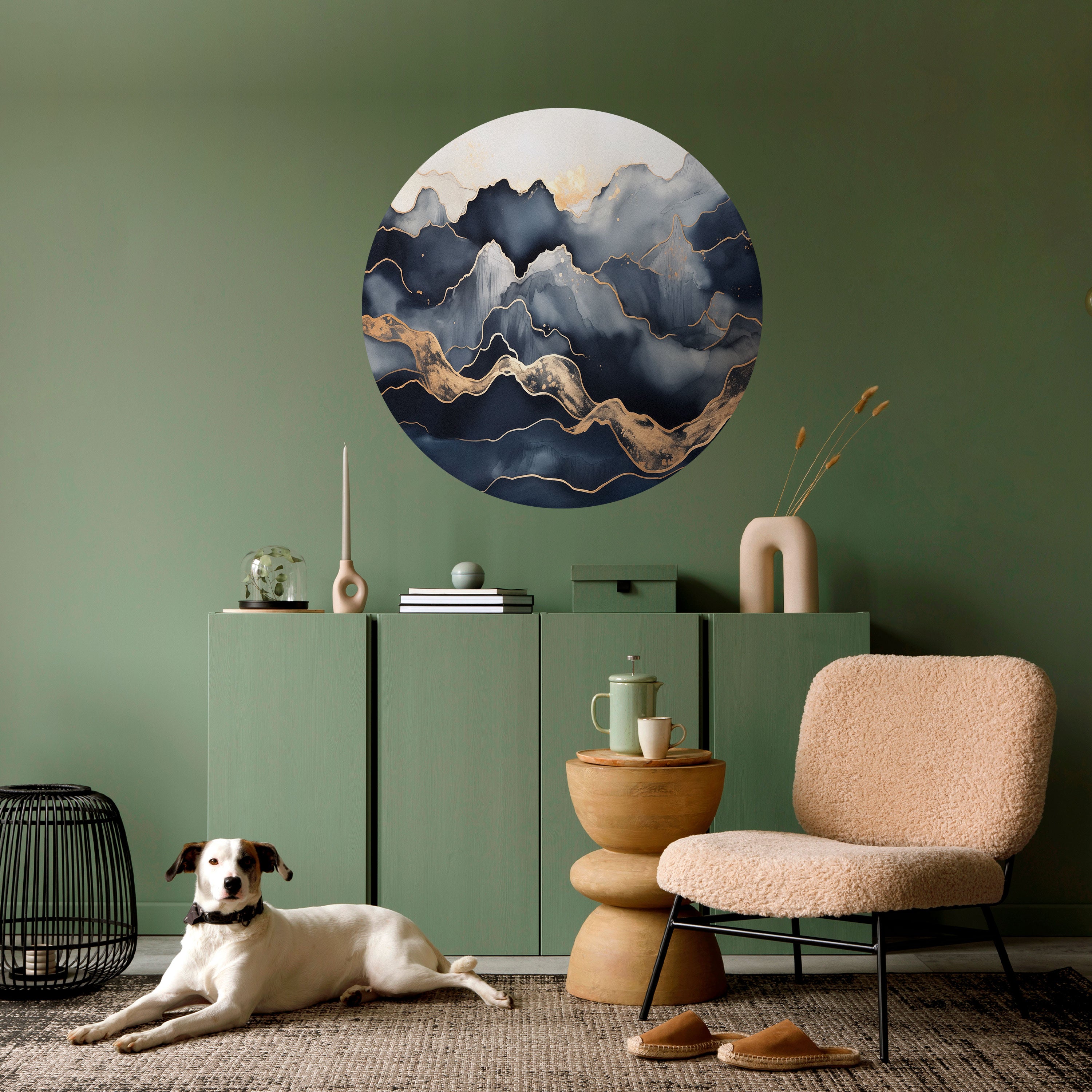 GOLDEN ALPINE BLISS Naklejka okrągła